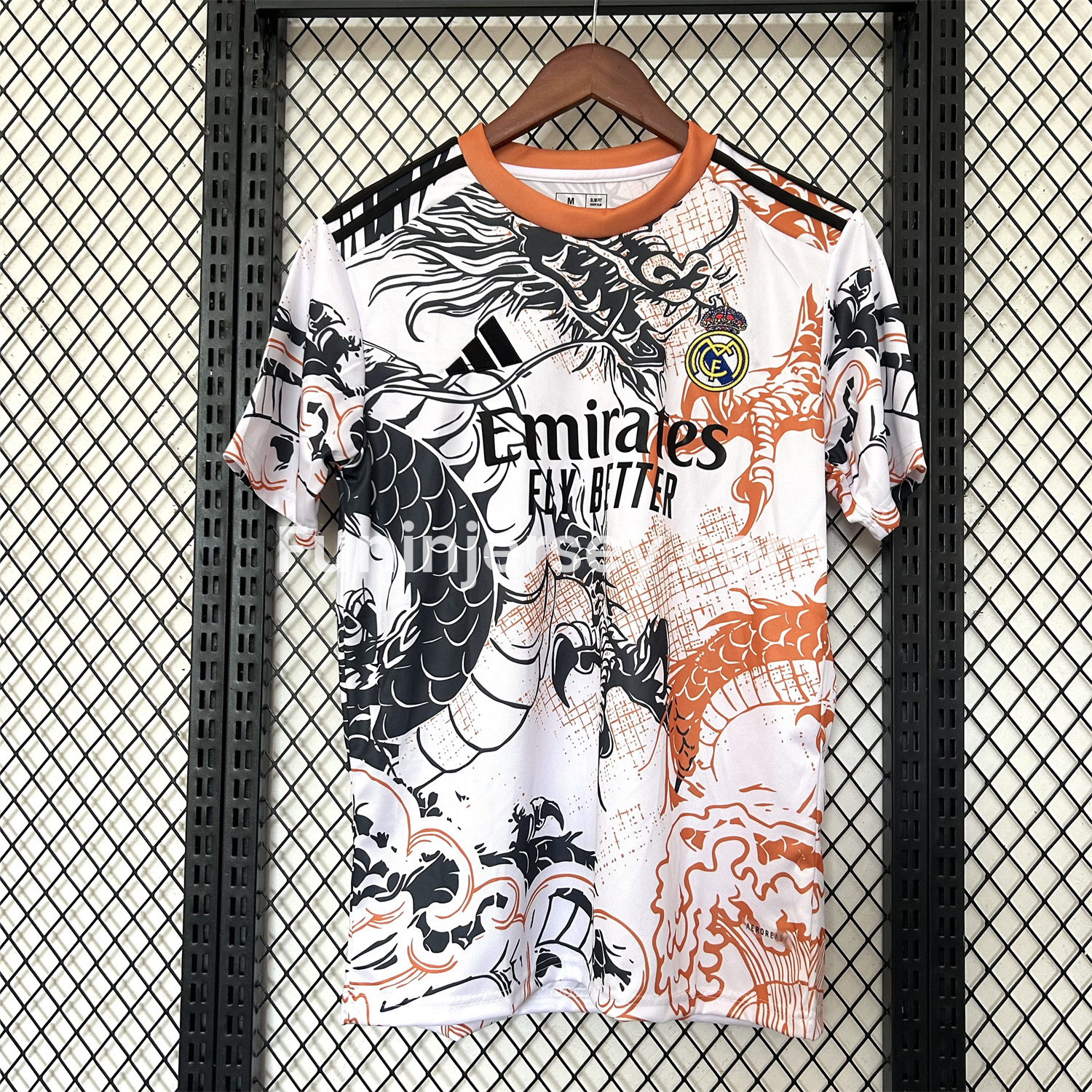 Funinjersey-Real Madrid 25-26 Black Dragon Orange Dragon White Special Edition Jersey - Fans Version
