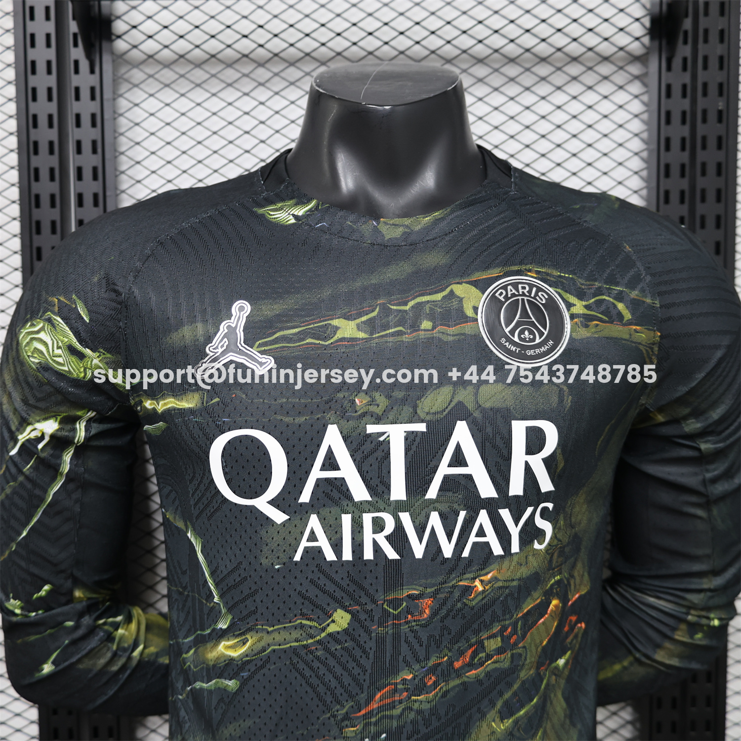 Funinjersey-Paris Saint-Germain PSG 25-26 Night Version Fifth Long Sleeves Jersey - Player Version