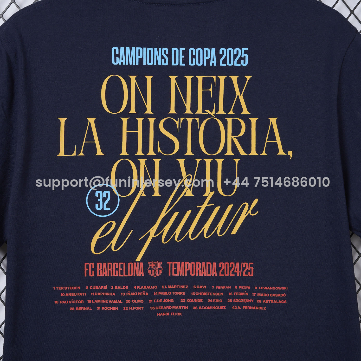 Funinjersey-Barcelona 2025 Winners Copa Del Rey Deep Blue Commemorative T-shirt