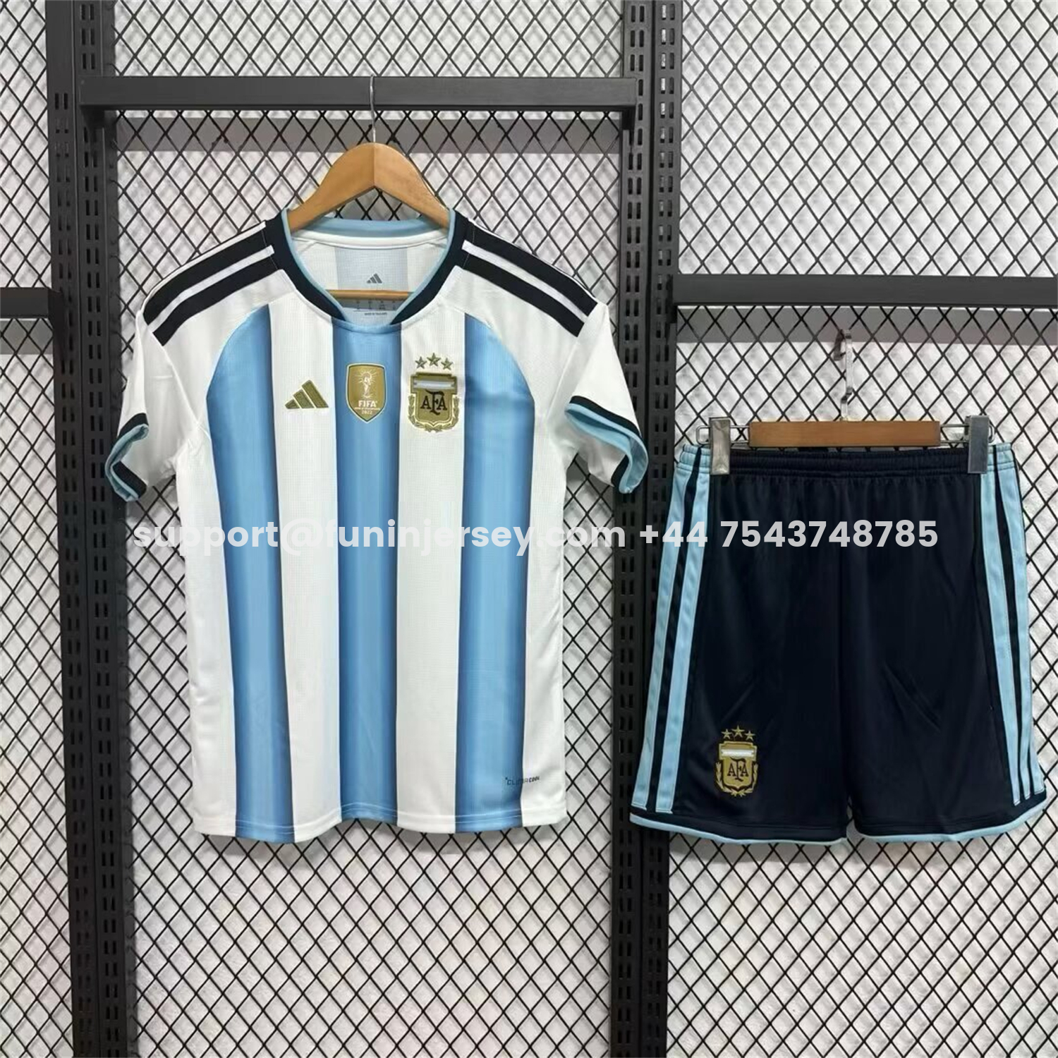 Funinjersey-Argentina 2026 Home Kids Kit - With Chest Patch