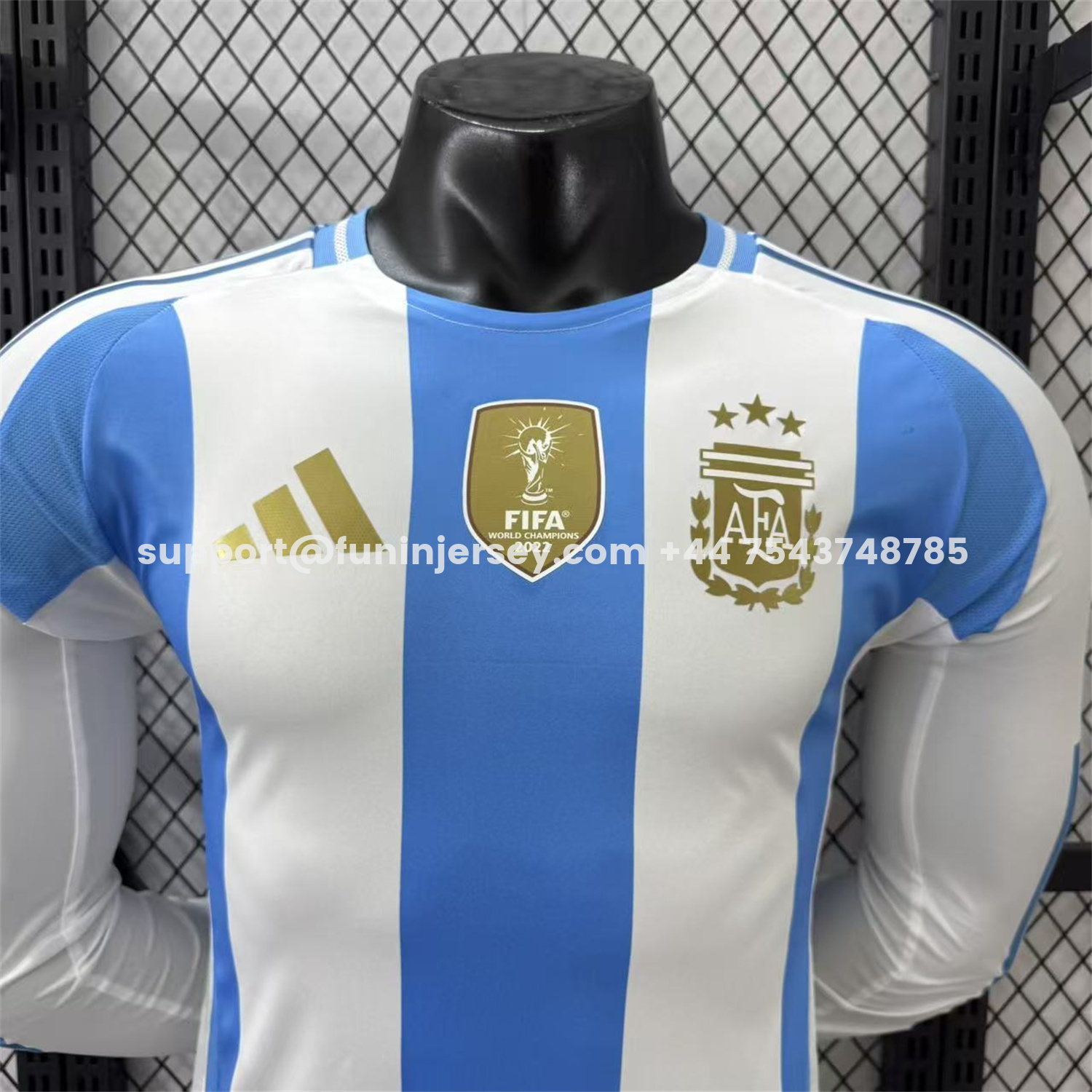 Funinjersey-Argentina 2024 Home Long Sleeves Jersey - Player Version