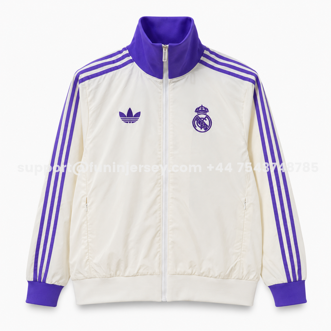 Funinjersey-Retro Real Madrid 2024-25 Windbreaker Jacket - Purple And White
