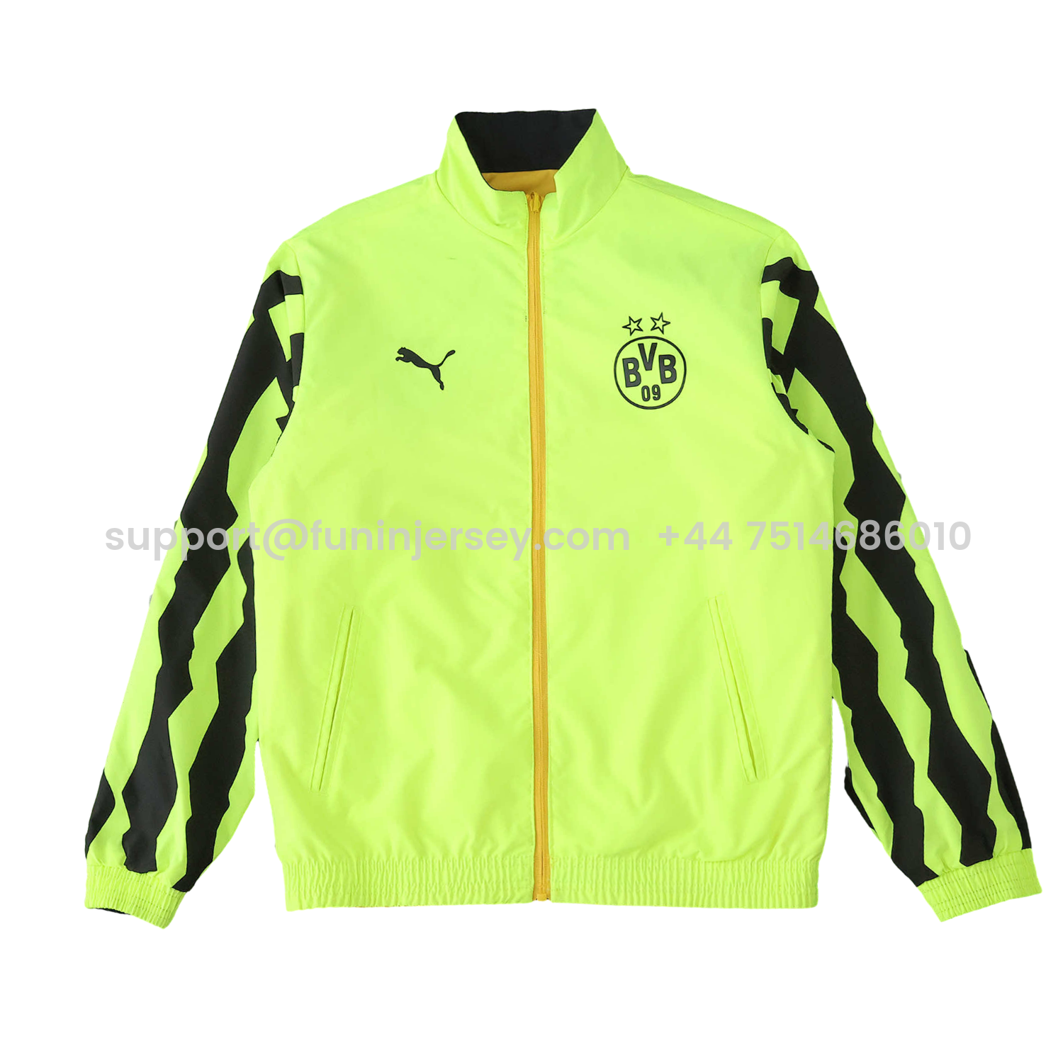 Funinjersey-Dortmund 25-26 Double Sided Reversible Windbreaker - Green & Yellow