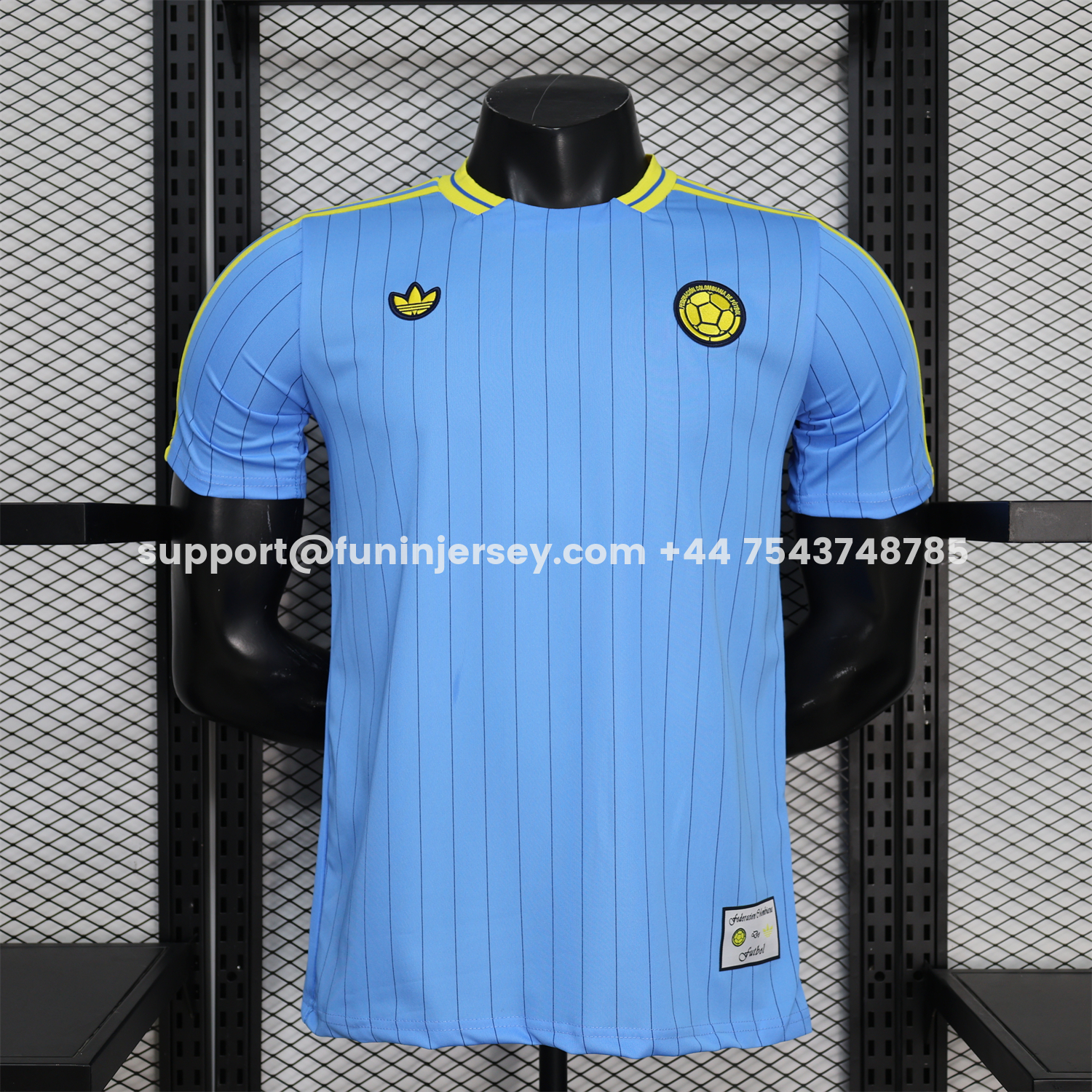 Funinjersey-Colombia 2026 Terrace Icon Retro Casual Style Blue Jersey - Player Version