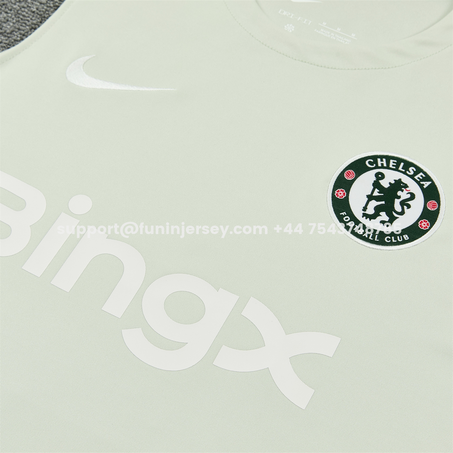 Funinjersey-C.H.E.L.S.E.A 25-26 Vest Training Set - Light Gray With Dark Green Accents Top & Dark Green Pants