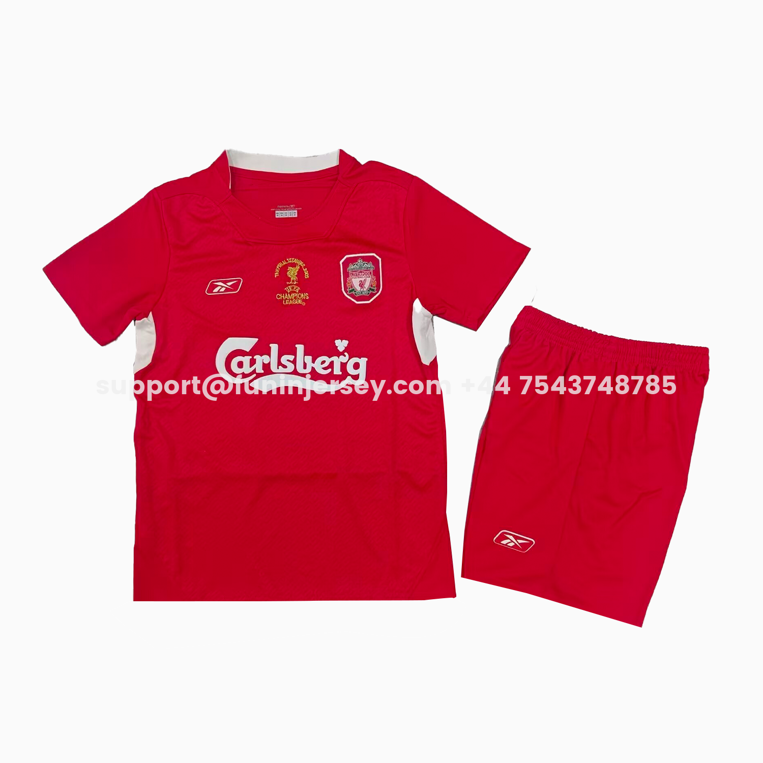 Funinjersey-Retro Liver.pool 2004-05 Home Kids Kit