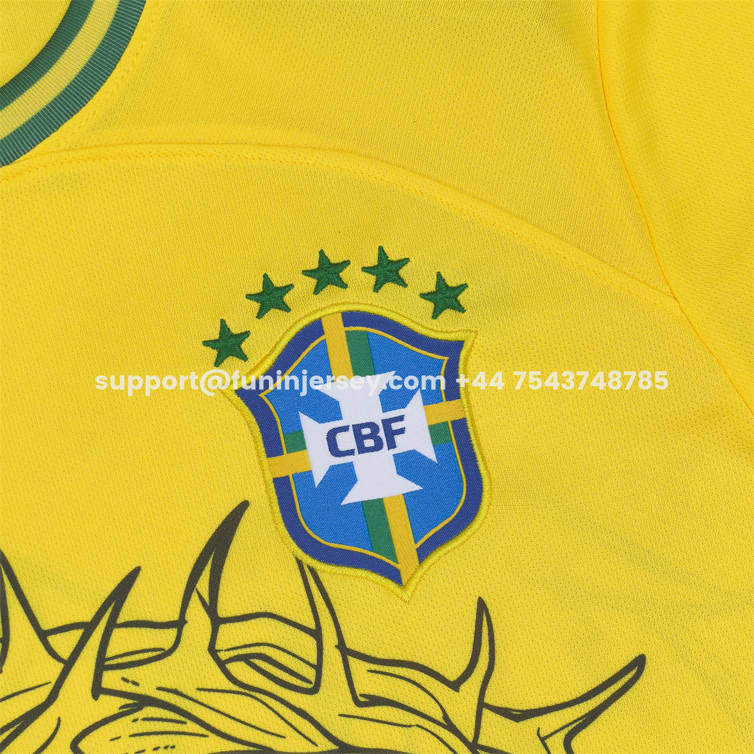 Funinjersey-Brazil 25-26 Jesus And Angel Cross Yellow Jersey - Fans Version