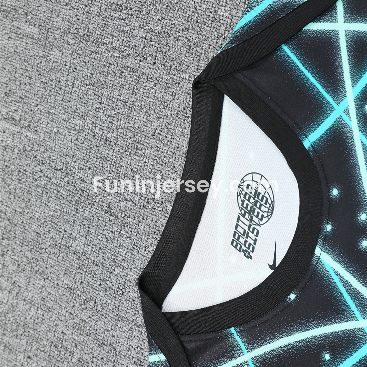 Funinjersey-Inter Milan 25-26 Short-Sleeve Training Set - Blue Fluorescent Rays Black Top & Black Shorts