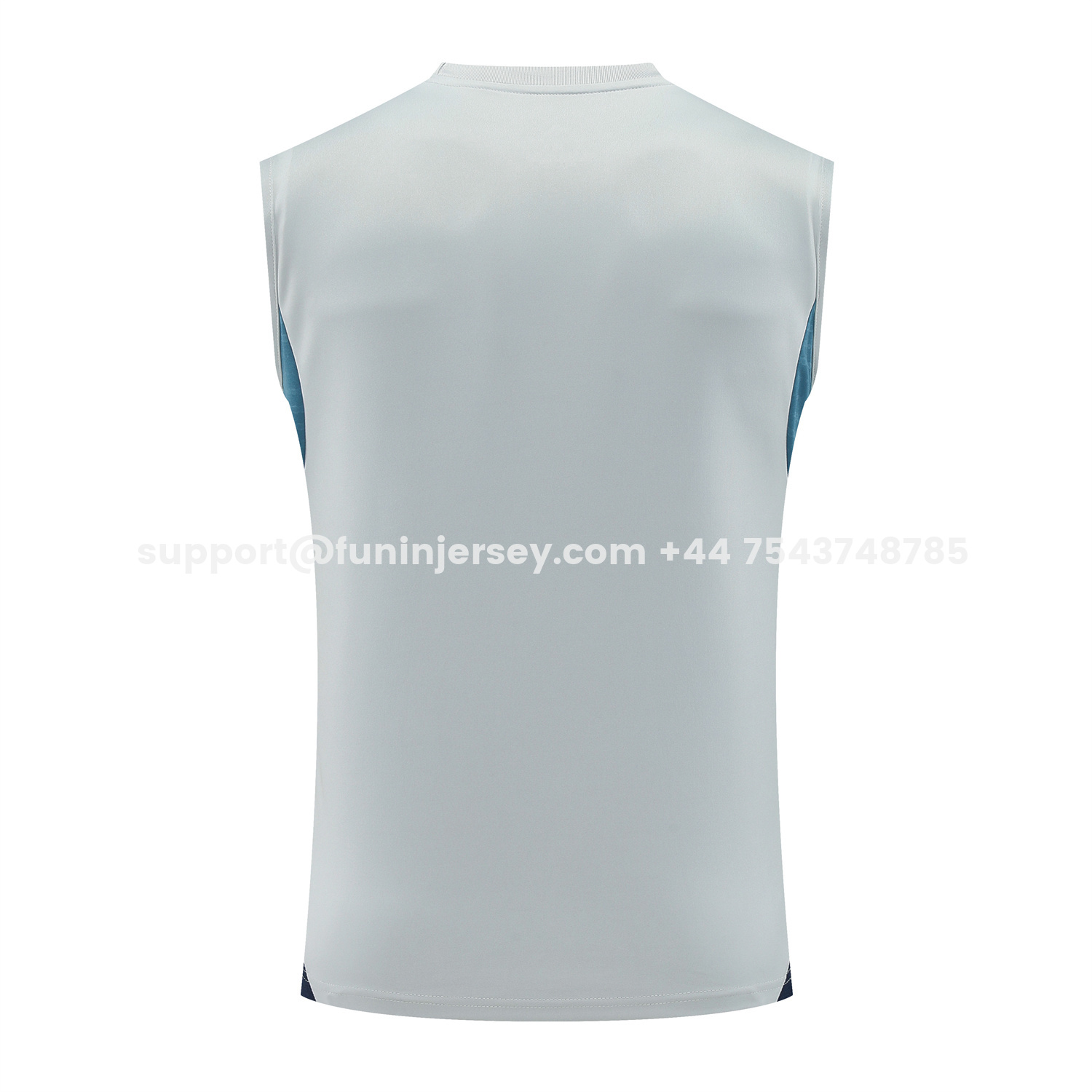 Funinjersey-Arsenal 25-26 Vest Training Set - Grey Top & Deep Blue Shorts