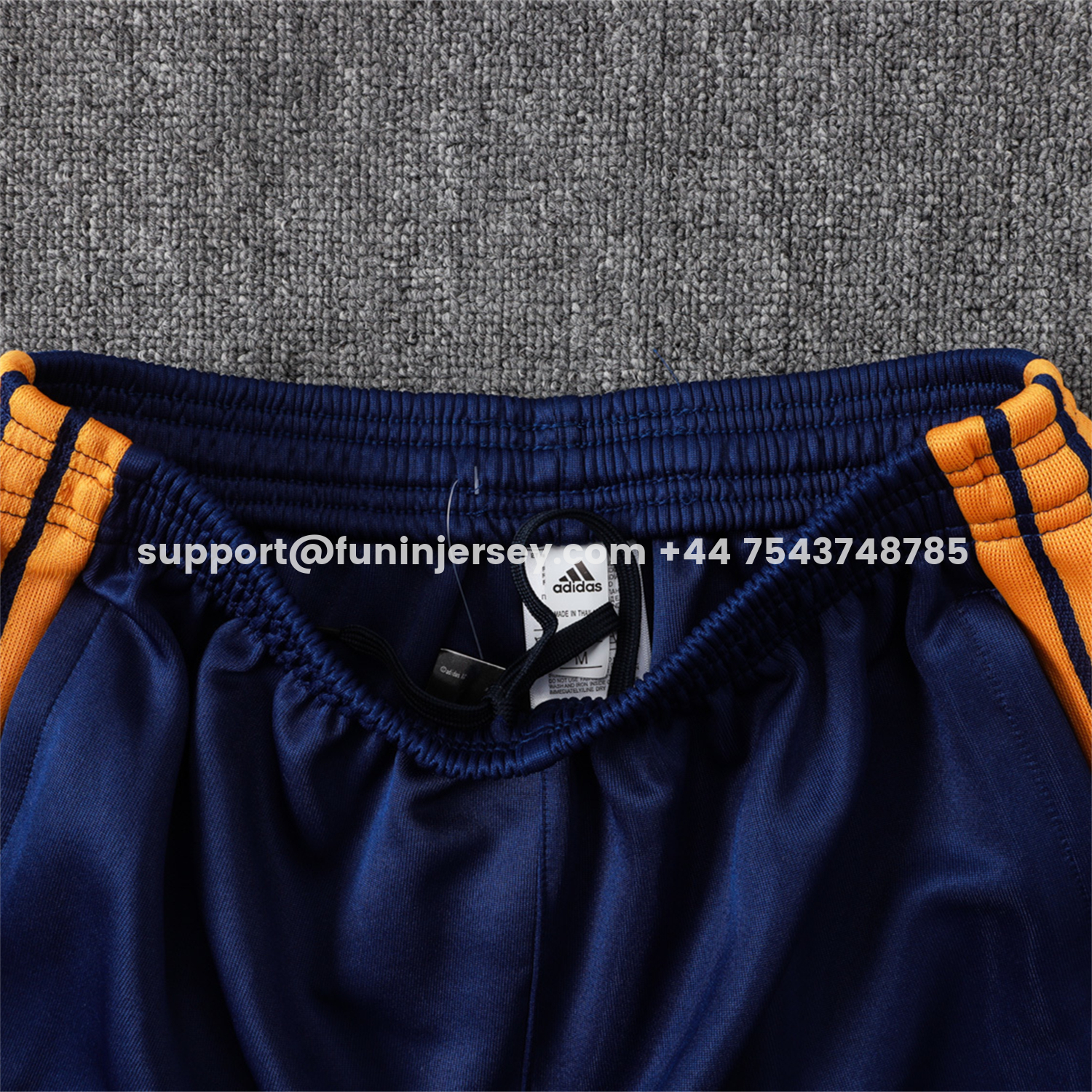 Funinjersey-Real Madrid 26-27 Long Sleeves Training Set - Yellow Edge Deep Blue Top And Pants