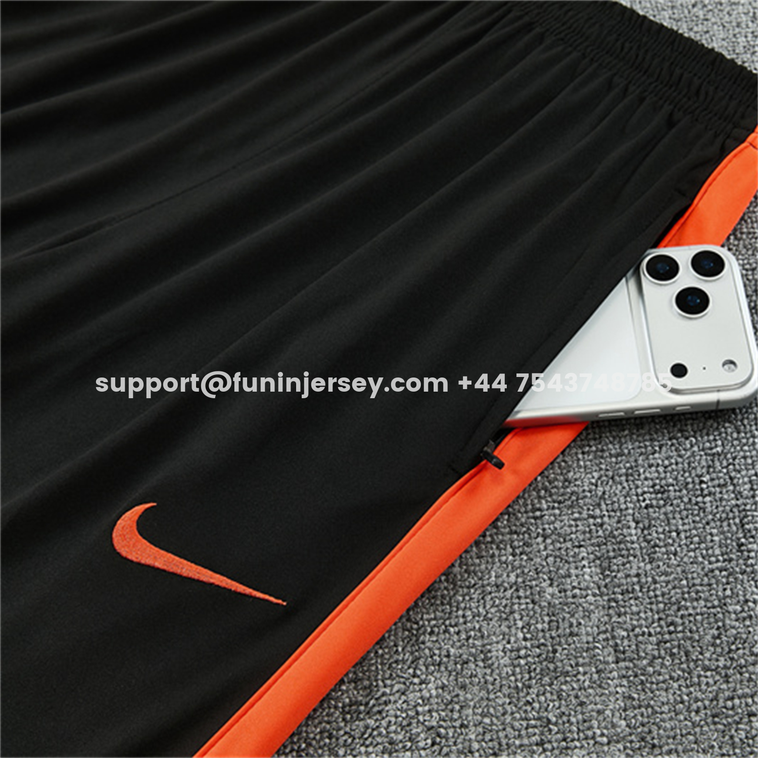 Funinjersey-Netherlands 2026 Kids Long Sleeves Training Set - White With Orange Accents Top & Black Pants
