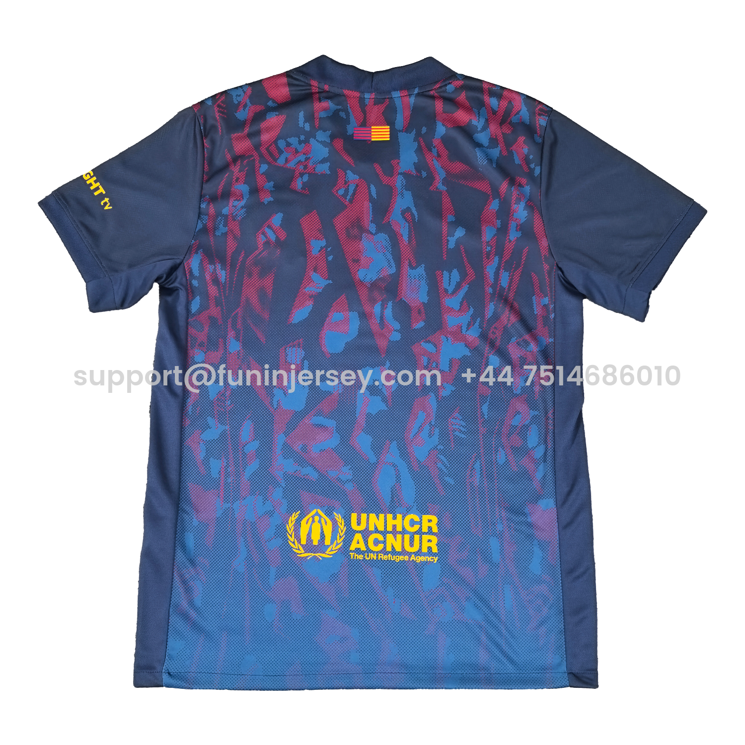 Funinjersey-Barcelona 25-26 Deep Blue Training Jersey with Red and Blue Tree Pattern - Fans Version