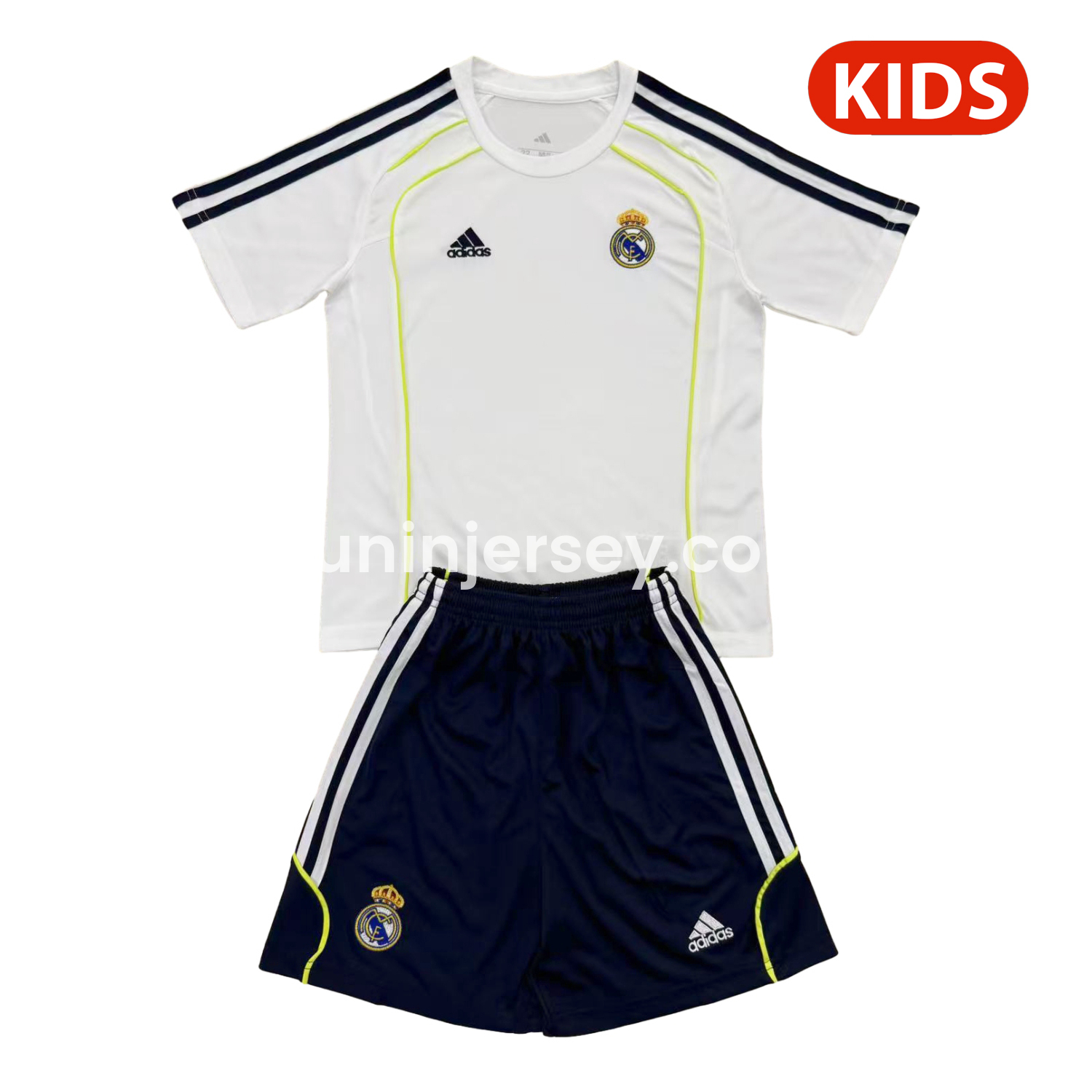 Funinjersey-Real Madrid 25-26 T90 Throwback White Training Kids Kit