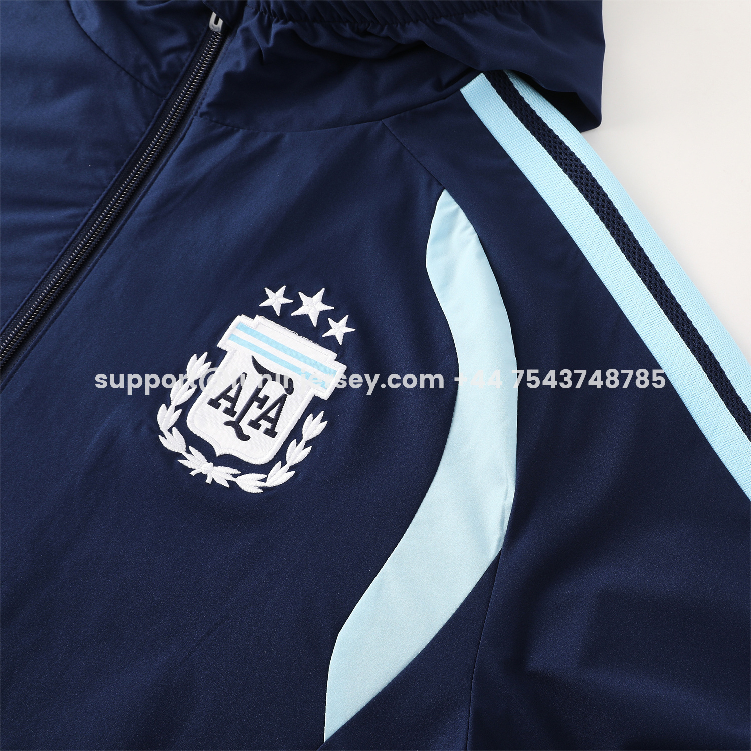 Funinjersey-Argentina 2026 Hooded Windbreaker Training Set - Dark Blue Top & Pants