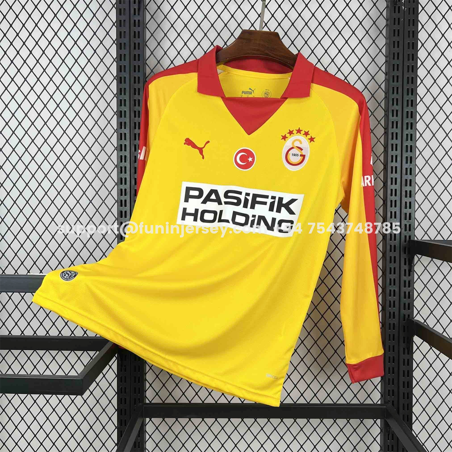 Funinjersey-Galatasaray 25-26 Yellow Long Sleeves Jersey - Fans Version