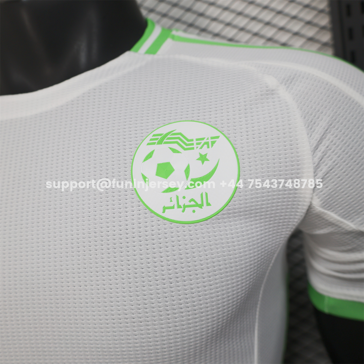 Funinjersey-Algeria 25-26 Whie Jersey with Green - Player Version