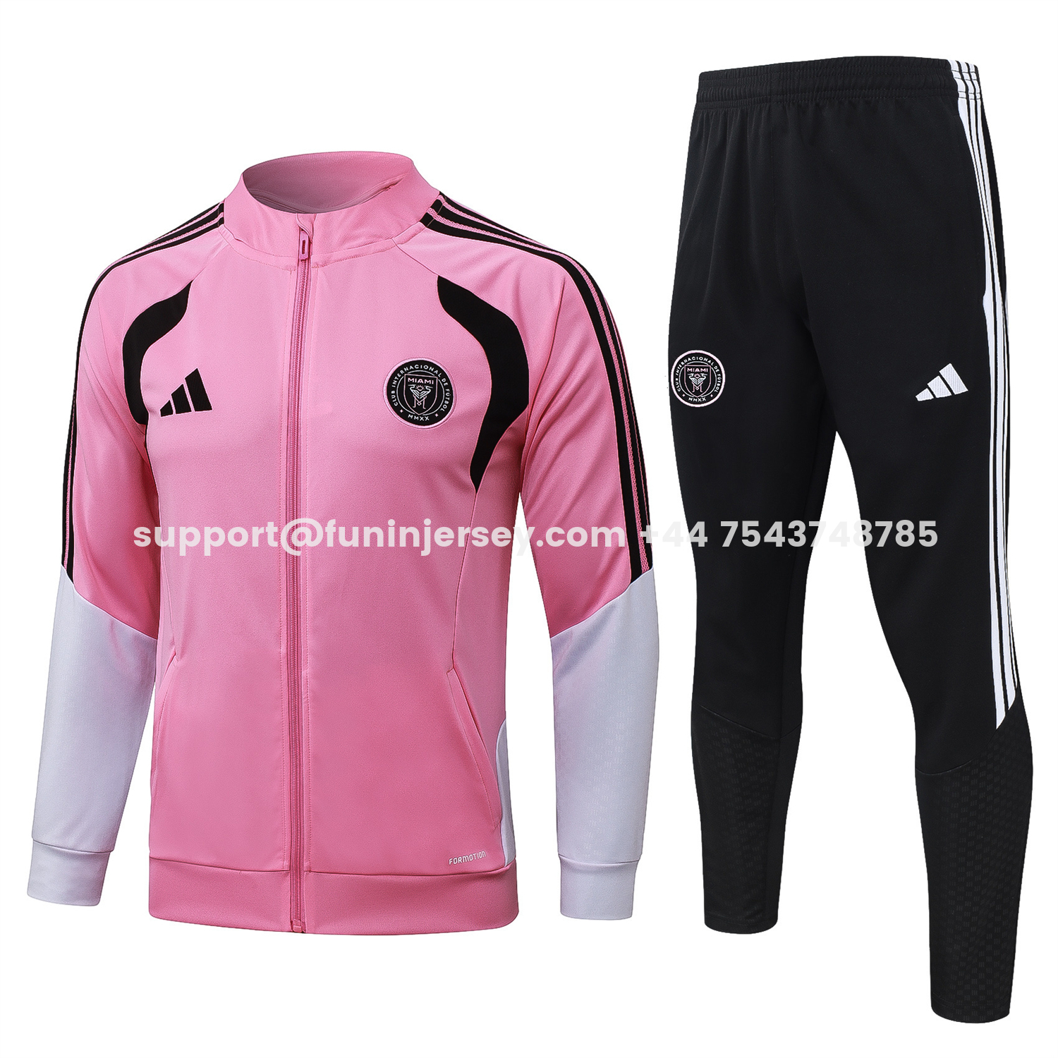 Funinjersey-INT M.A.M 26-27 Jacket Training Tracksuit - Pink Top and Black Pants