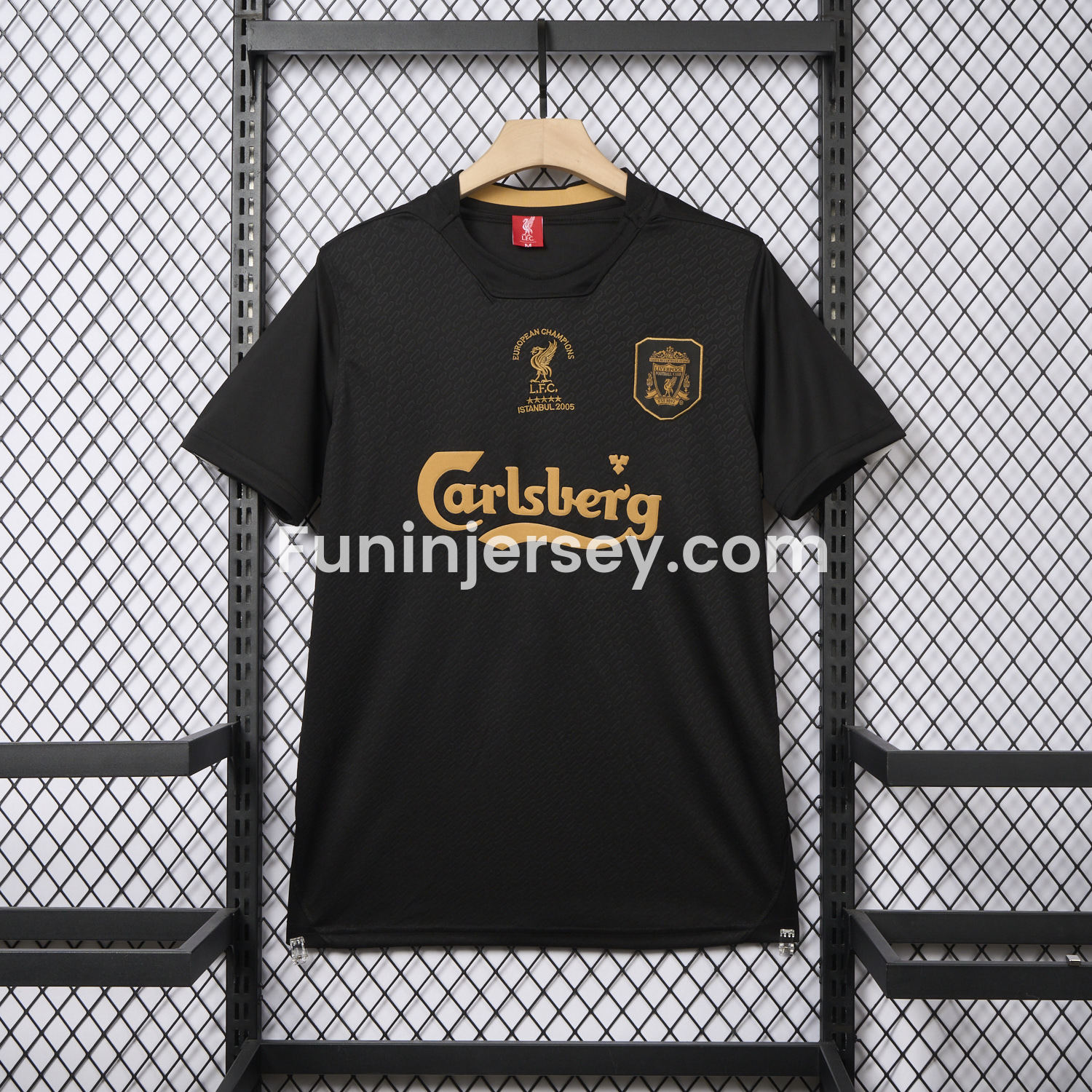 Funinjersey-Liver.pool 25-26 Istanbul 2005 Anniversary Black Jersey - Fans Version