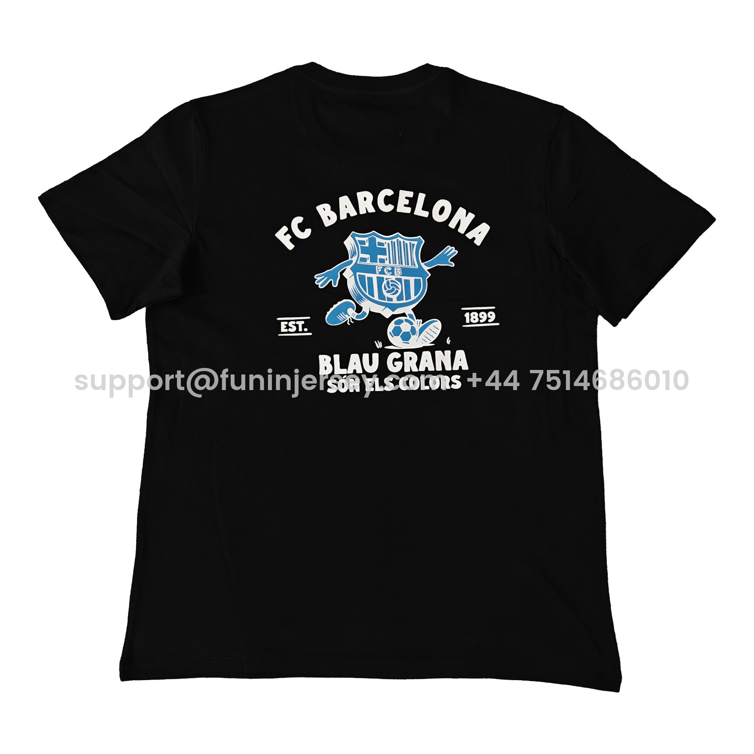 Funinjersey-Barcelona Fun Crest Design Dynamic And Modern Features T-shirt【Black】