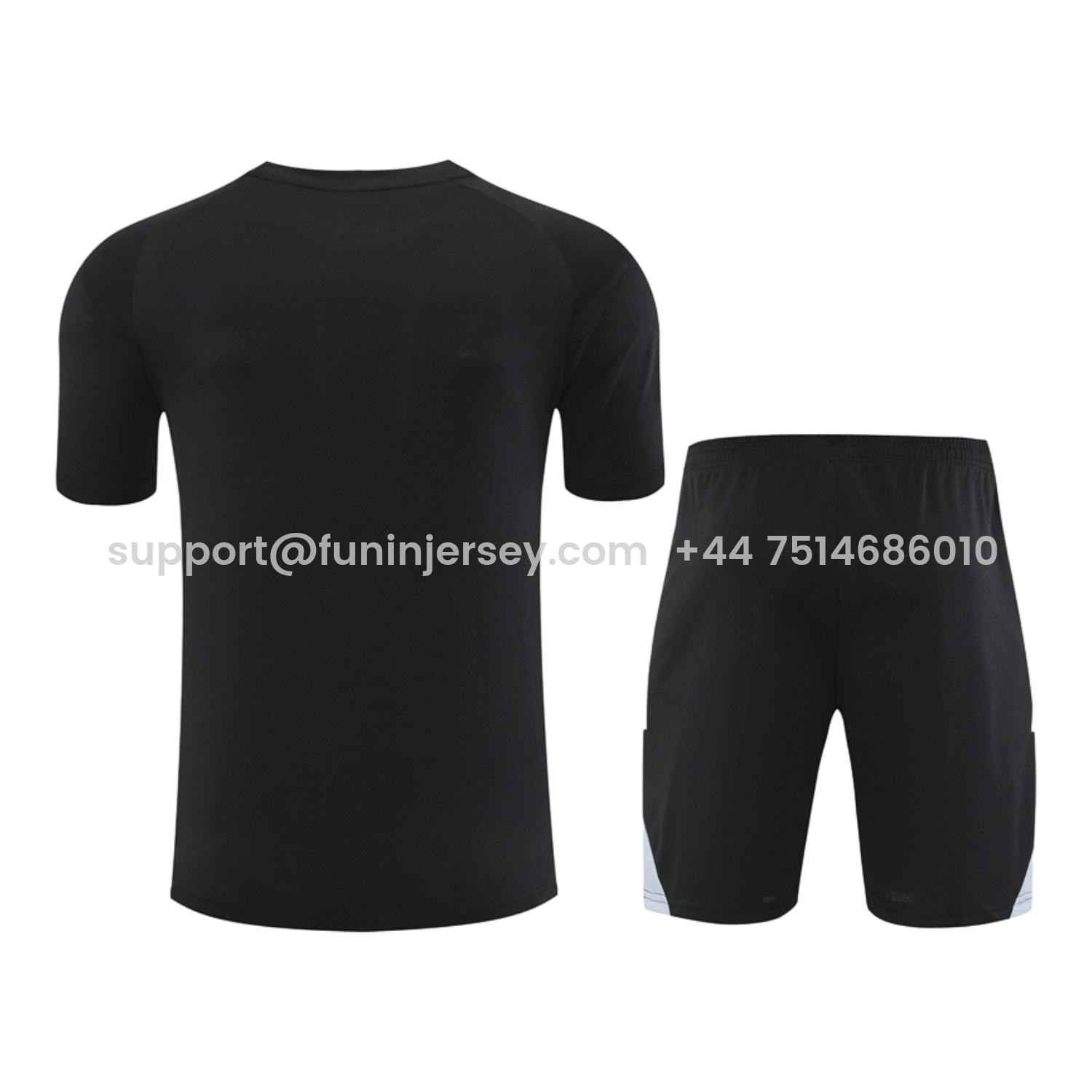 Funinjersey-Germany 25-26 Kids Short-Sleeve Training Set - Black Short Sleeve & Black Shorts