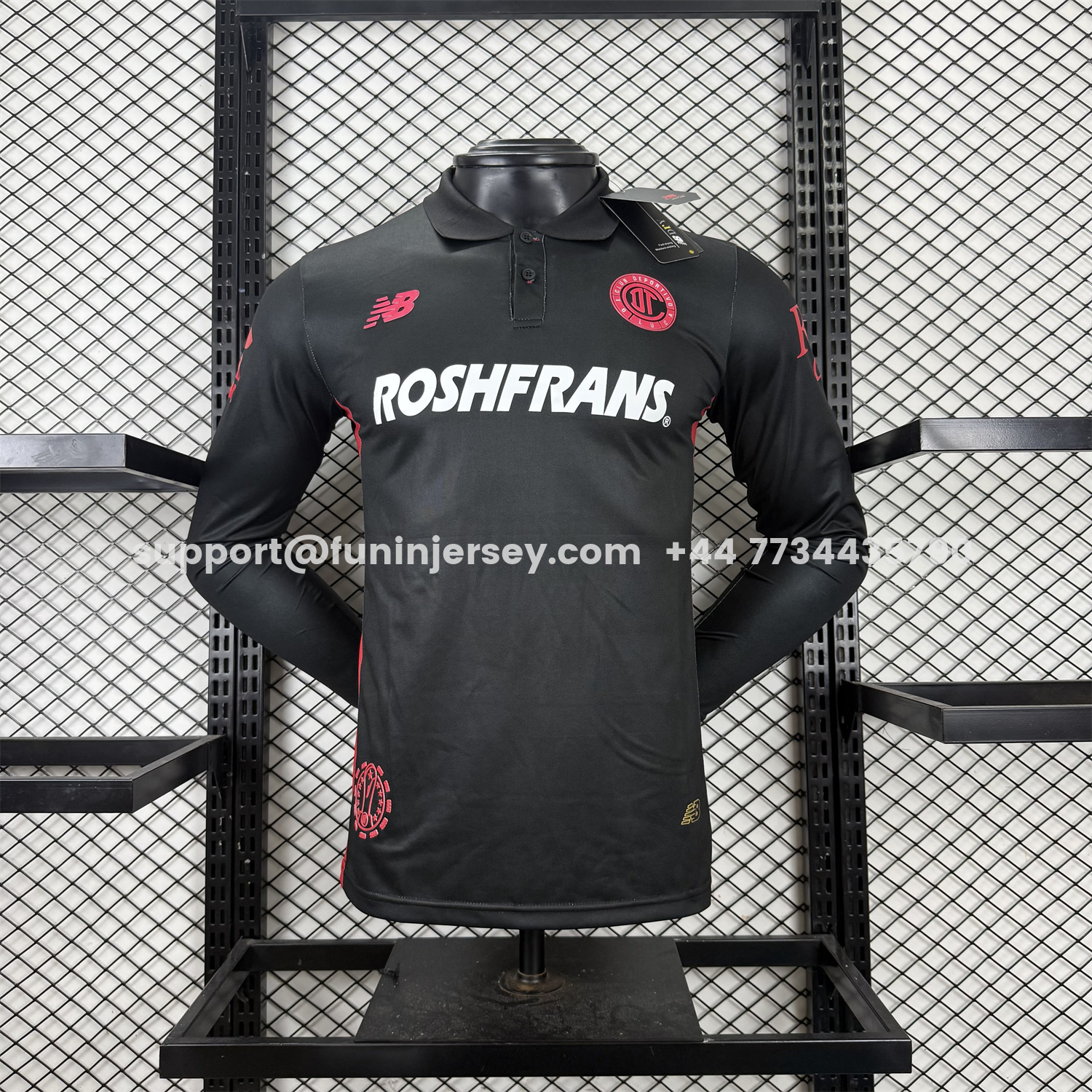 Funinjersey-Toluca 25-26 Third Black Long Sleeves Jersey - Player Version