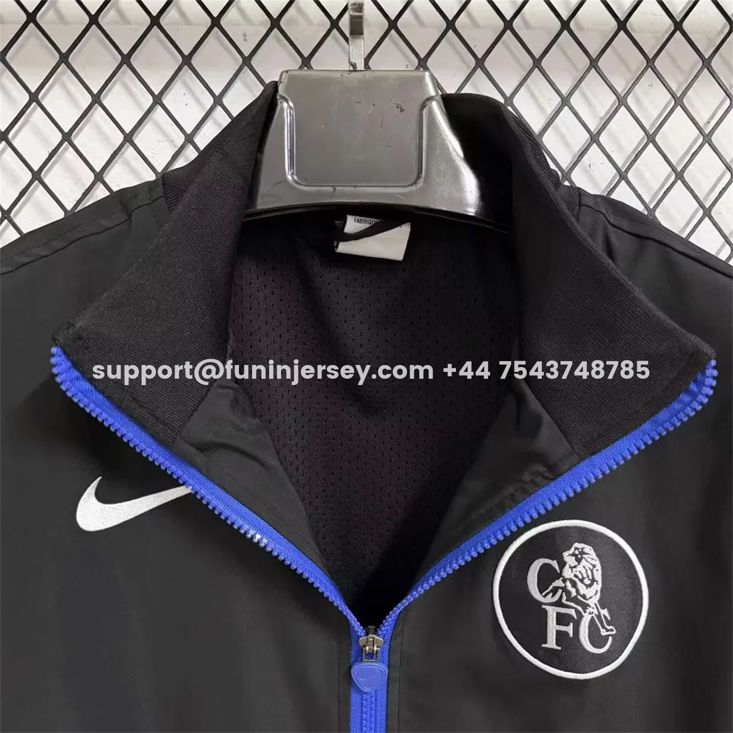 Funinjersey-C.H.E.L.S.E.A 25-26 Windbreaker Jacket - Black And Blue