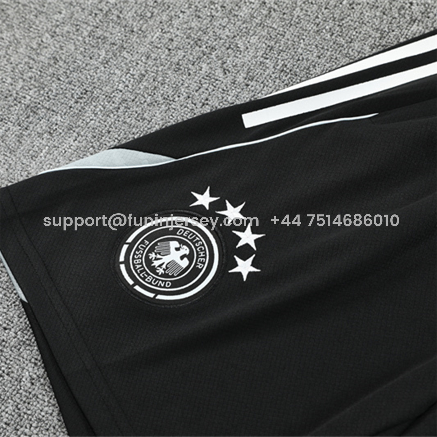 Funinjersey-Germany 25-26 Kids Short-Sleeve Training Set - Black Short Sleeve & Black Shorts