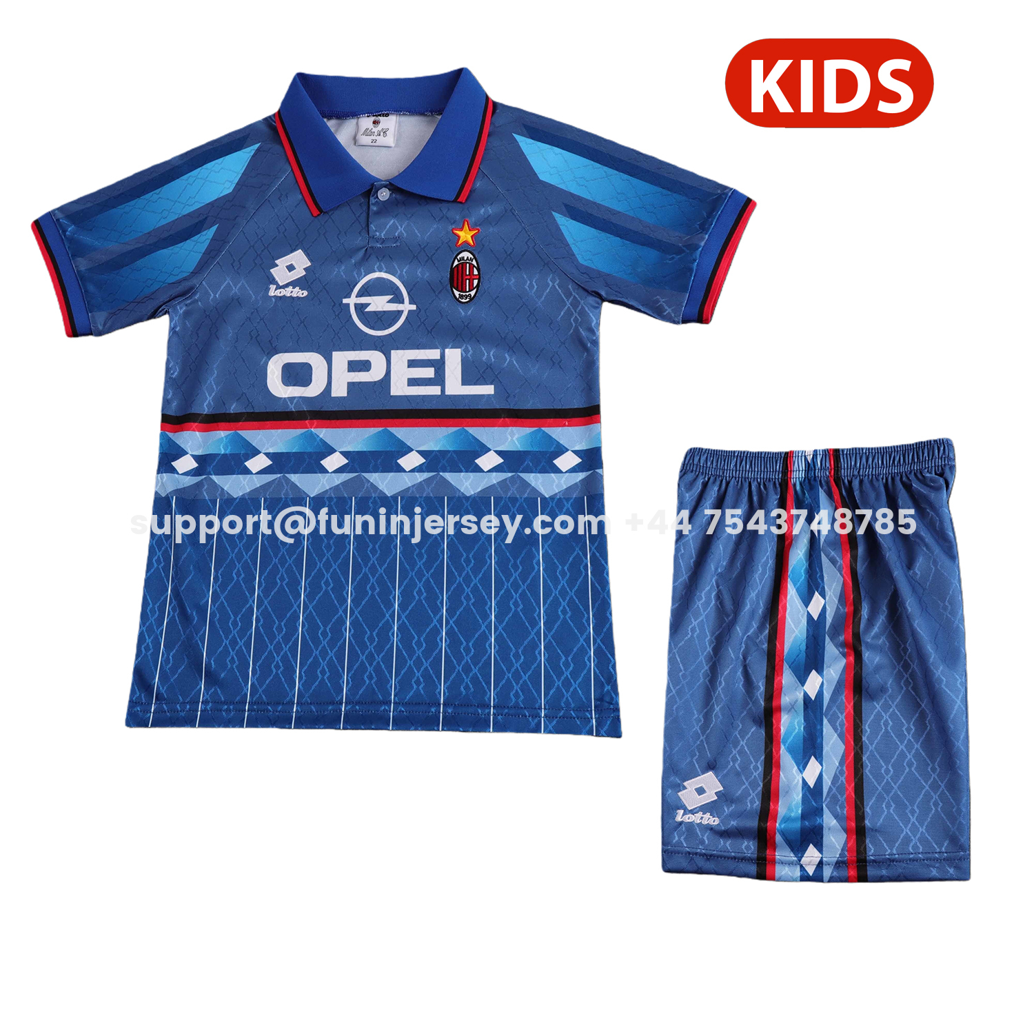 Funinjersey-Retro AC Milan 1995-96 Away Kids Kit