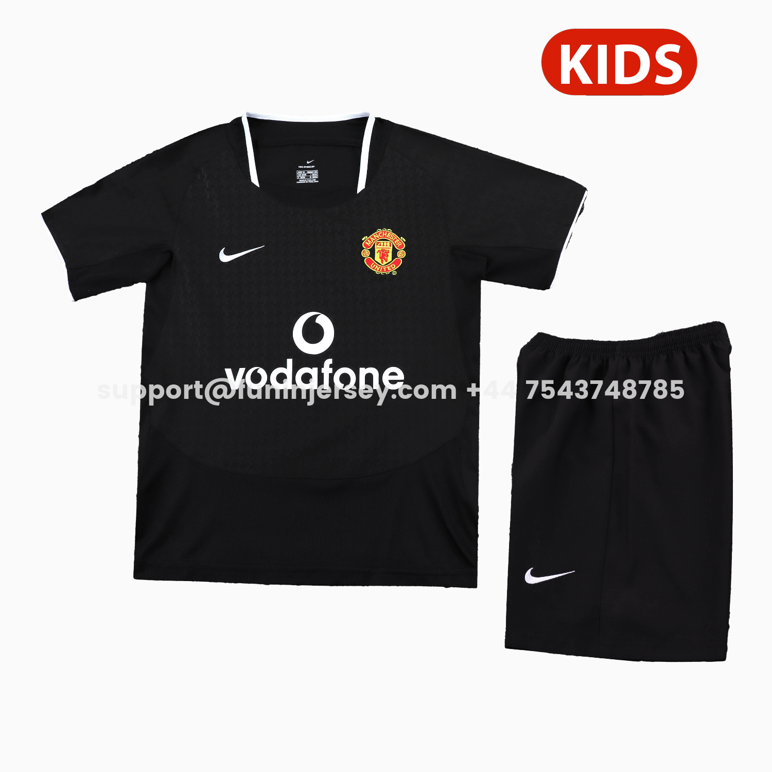 Funinjersey-Retro Manchester United 2003-04 Away Kids Kit