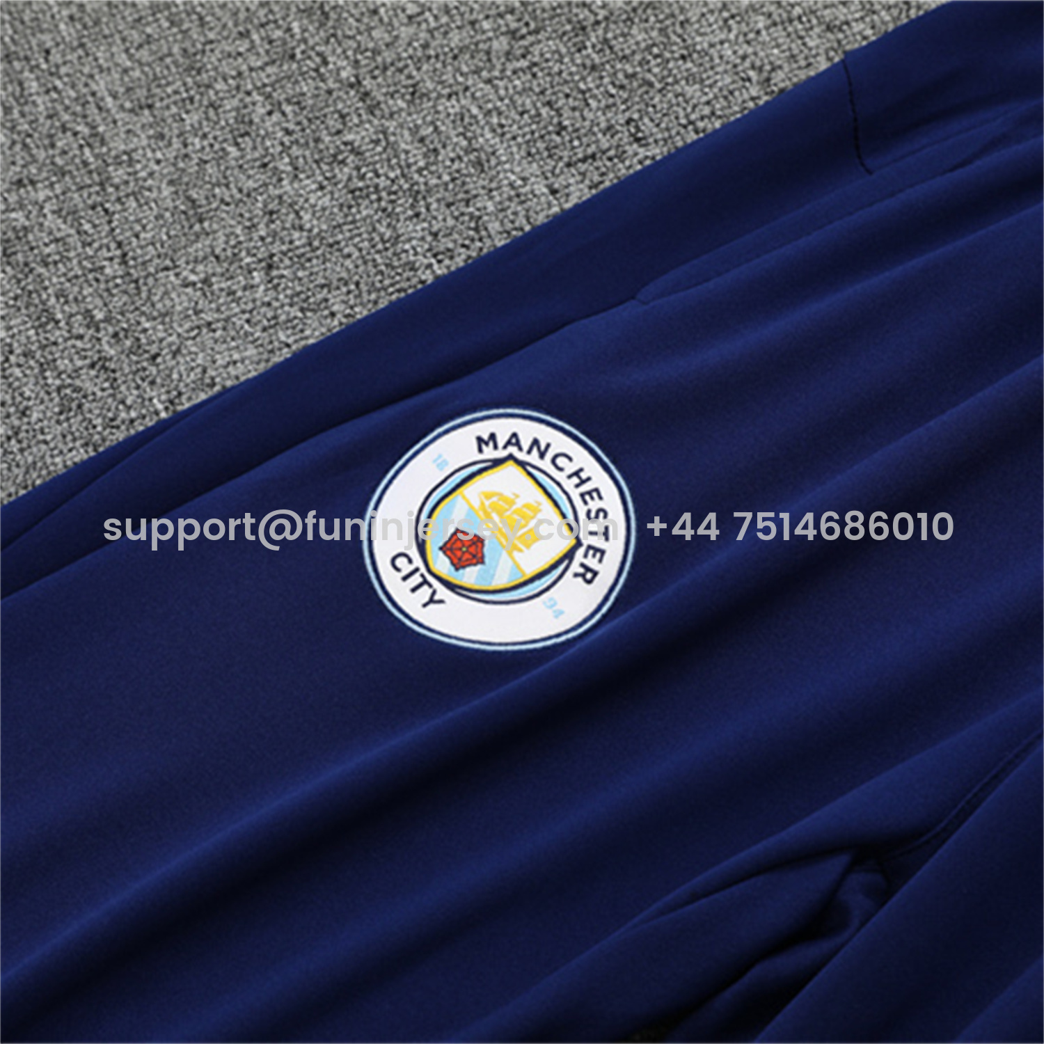 Funinjersey-Manchester City 25-26 Kids Long Sleeve Training Set -Light Blue Top & Deep Blue Pants