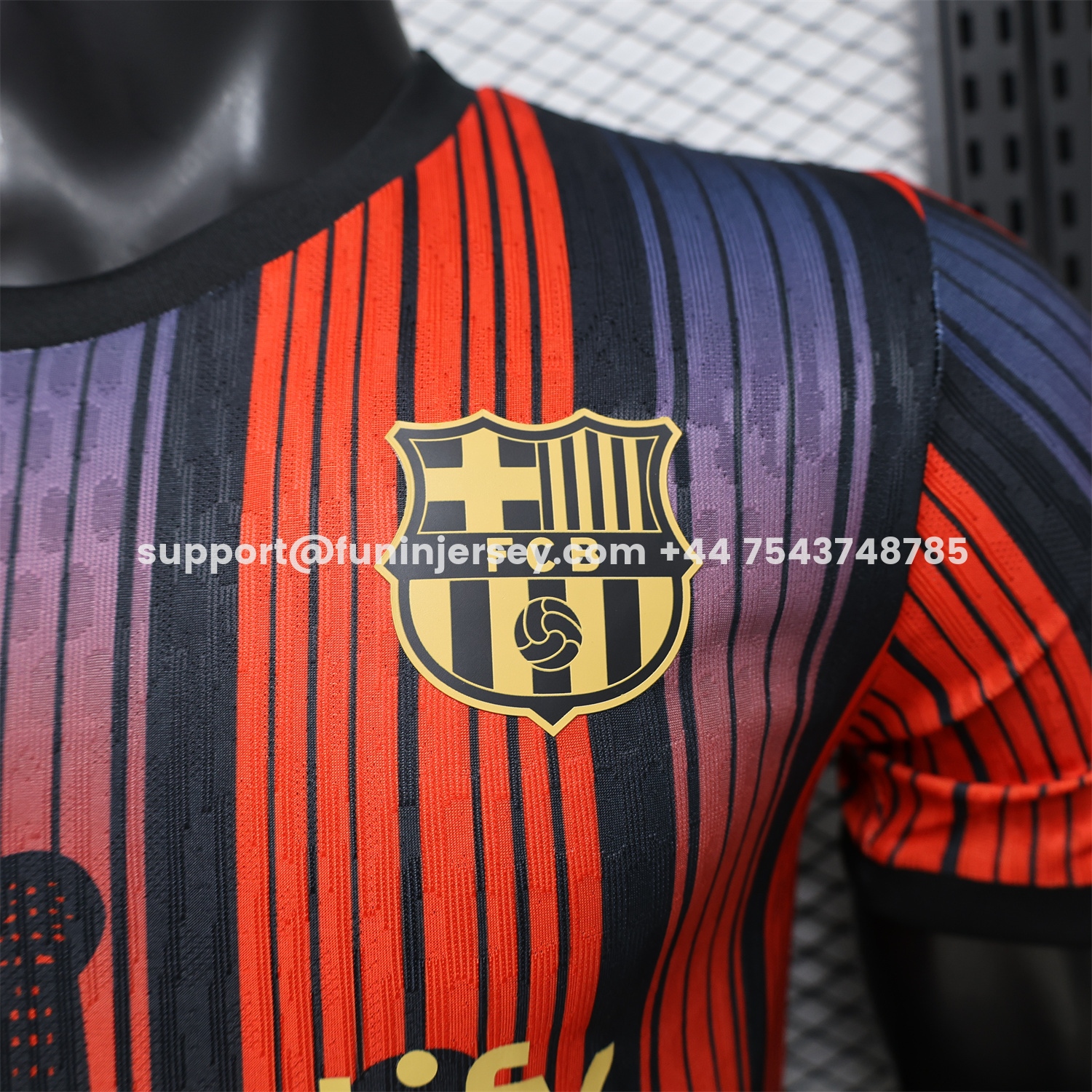 Funinjersey-Barcelona 26-27 Grey With Red Special Jersey - Player Version