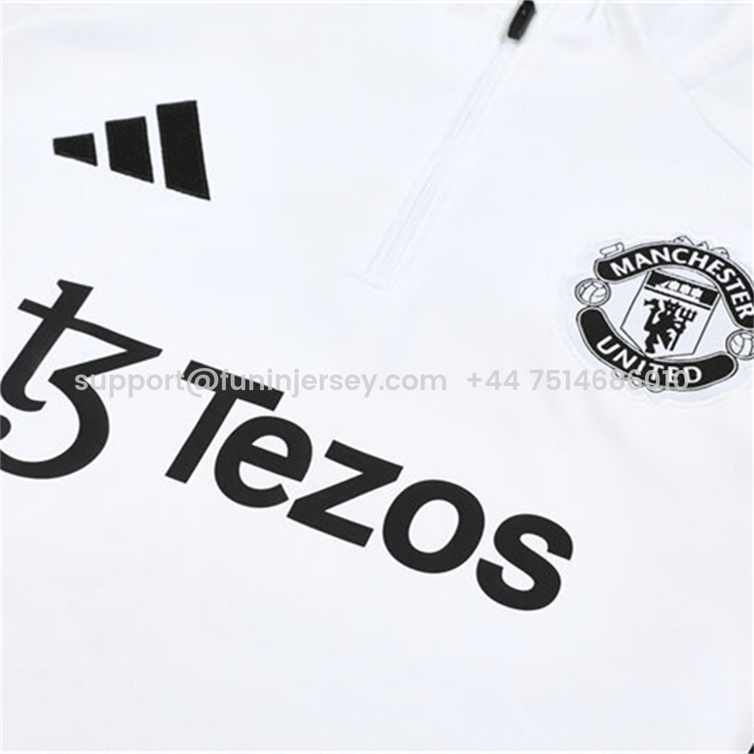 Funinjersey-Manchester United 25-26 Long Sleeve Training Set - White Top & Black Pants