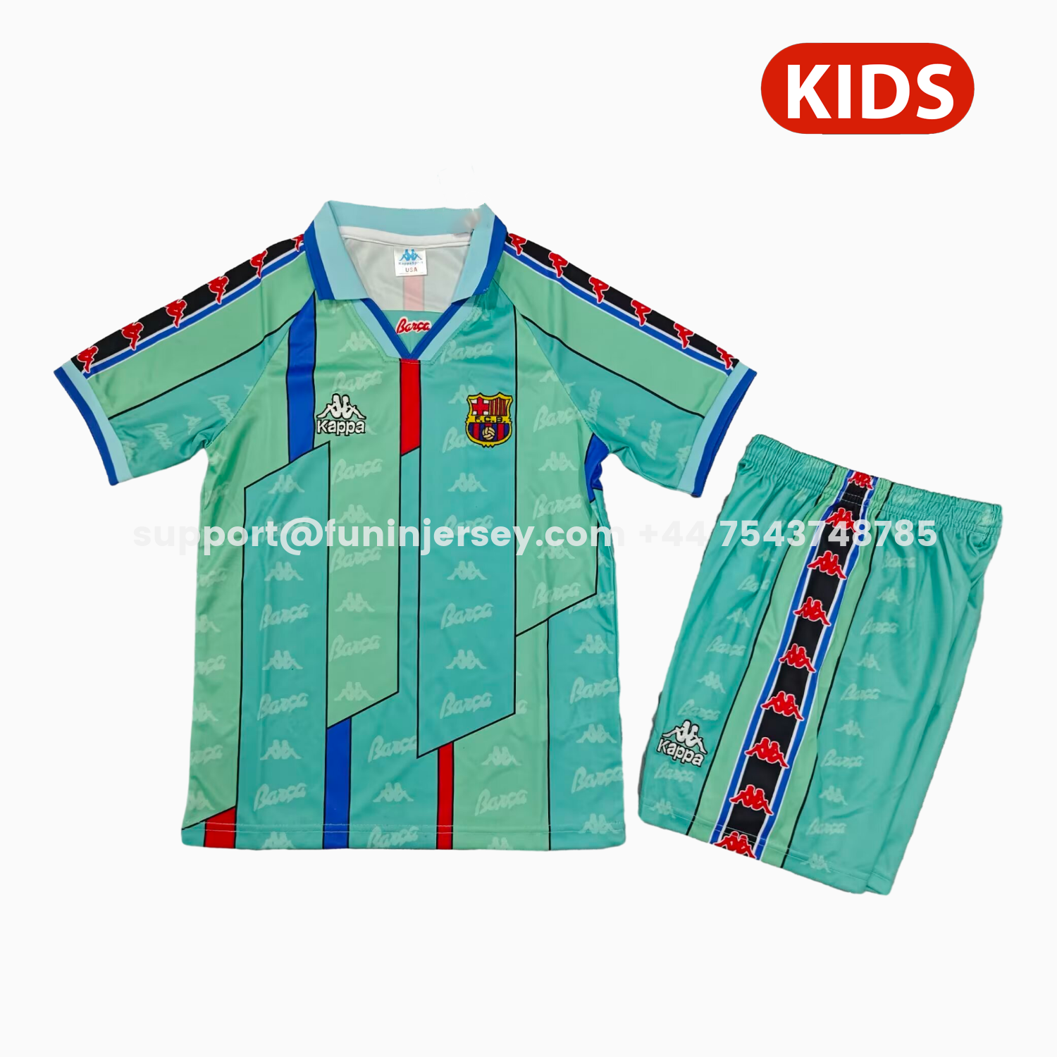 Funinjersey-Retro Barcelona 1996-97 Away Kids Kit