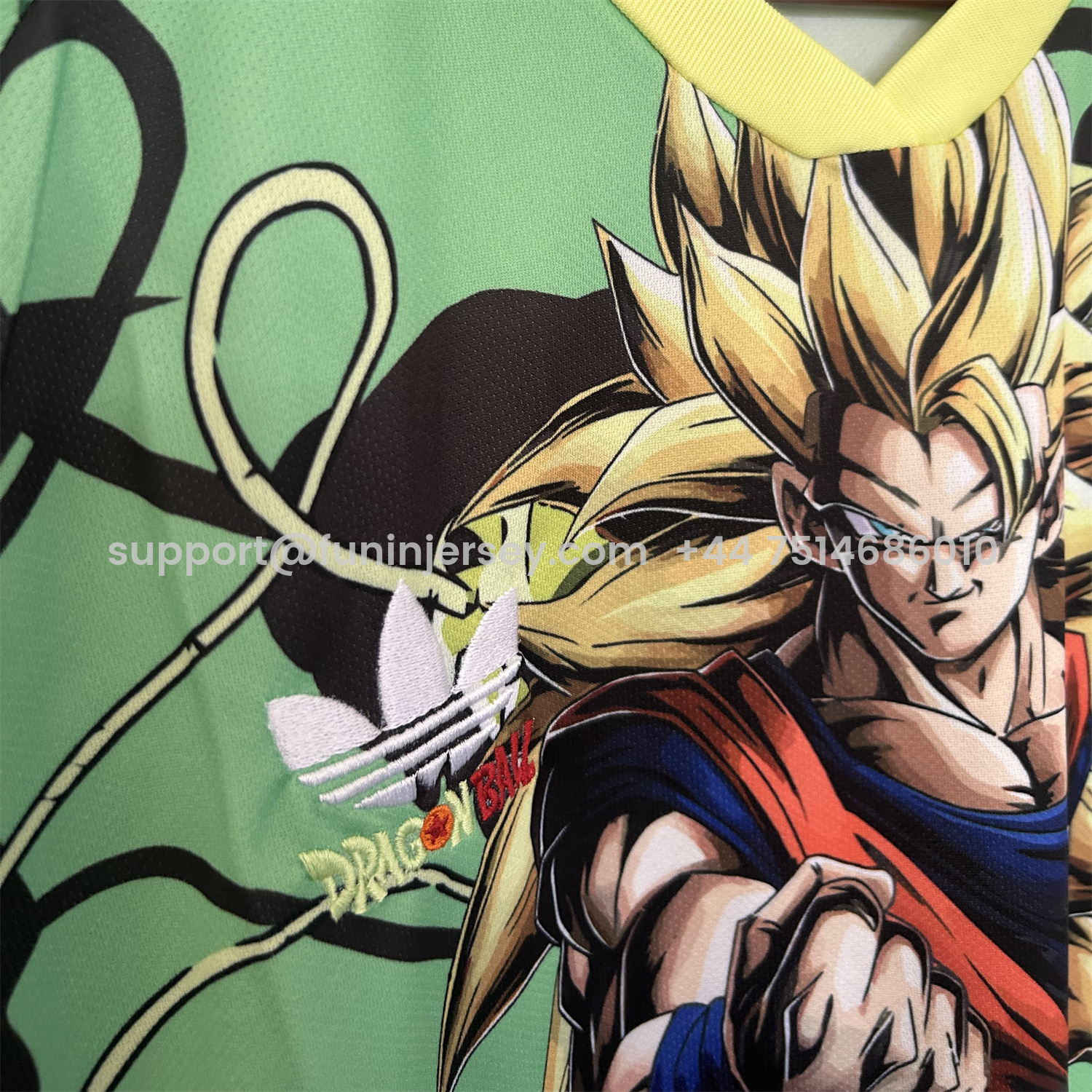Funinjersey-Japan 25-26 Dragon Ball Golden Hair Goku Green Special Jersey - Fans Version