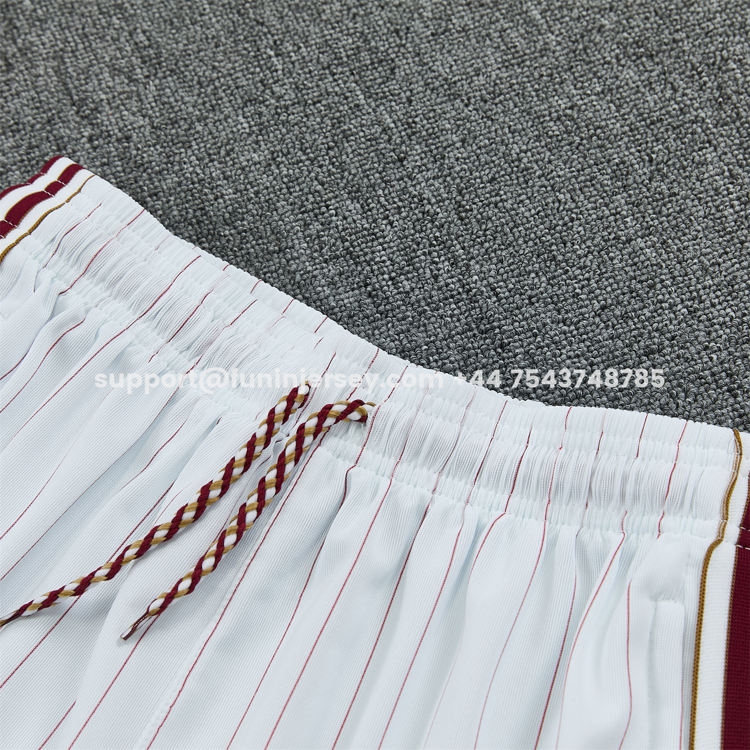 Funinjersey-Arsenal 25-26 Retro Style Vest Training Set - White With Burgundy Stripes And Collar Top & Pants