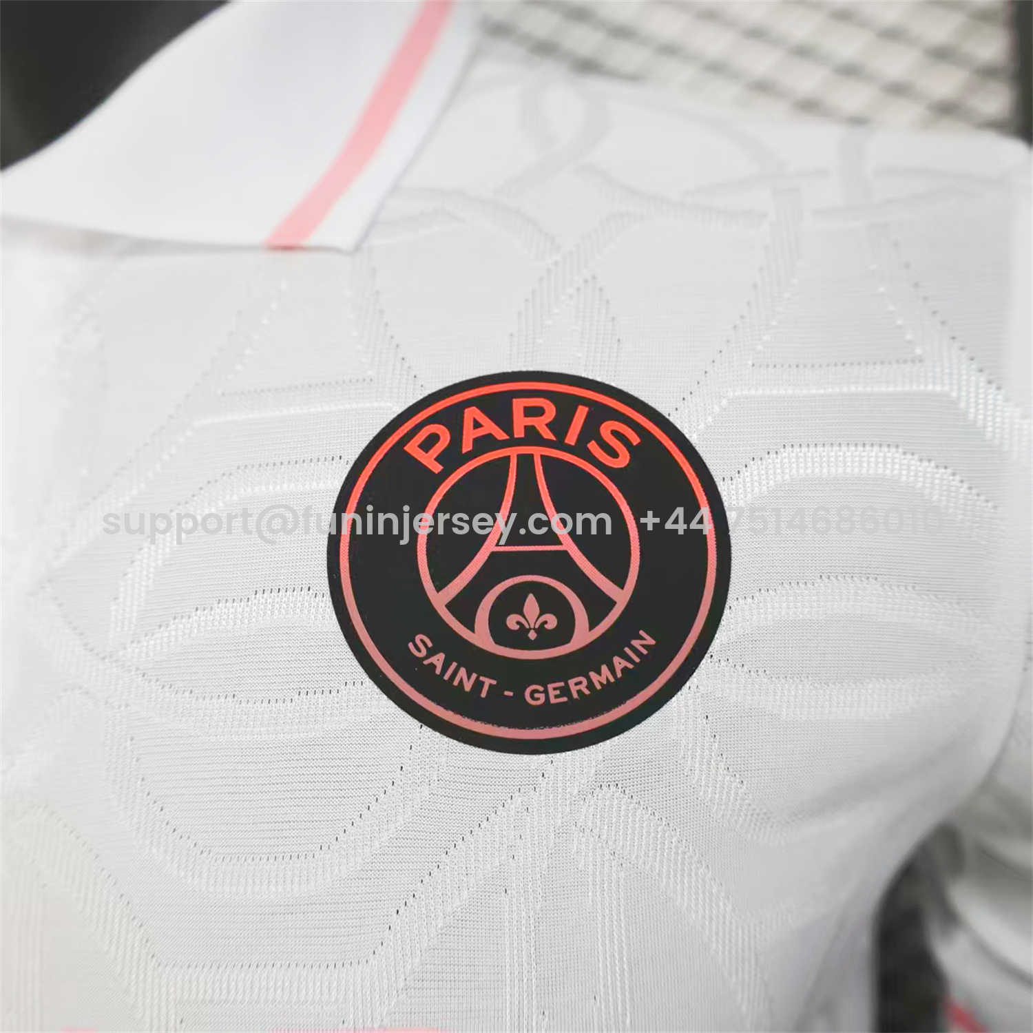 Funinjersey-Paris Saint-Germain PSG 25-26 White And Pink Pre-Match Training Jersey - Player Version