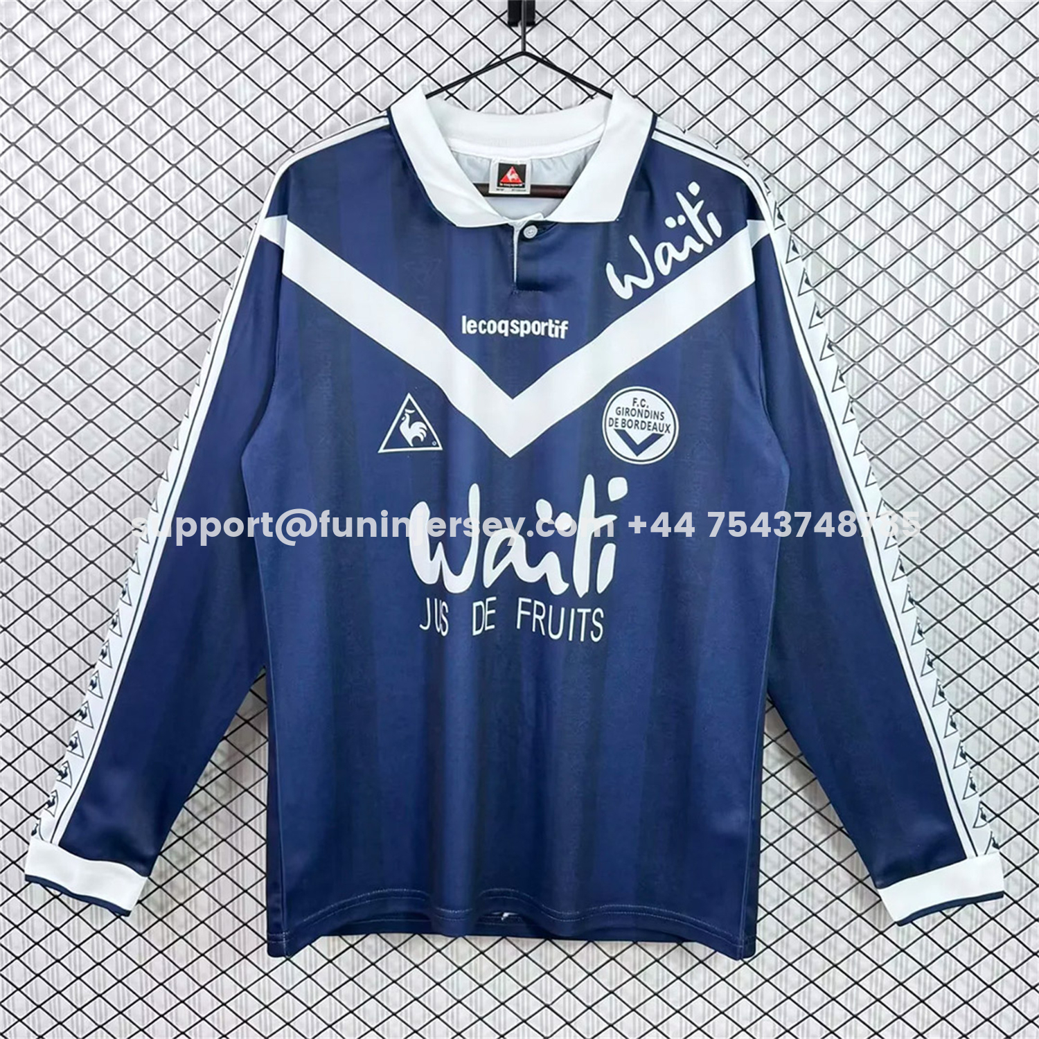 Funinjersey-Retro Bordeaux 1996-97 Home Long Sleeves Jersey
