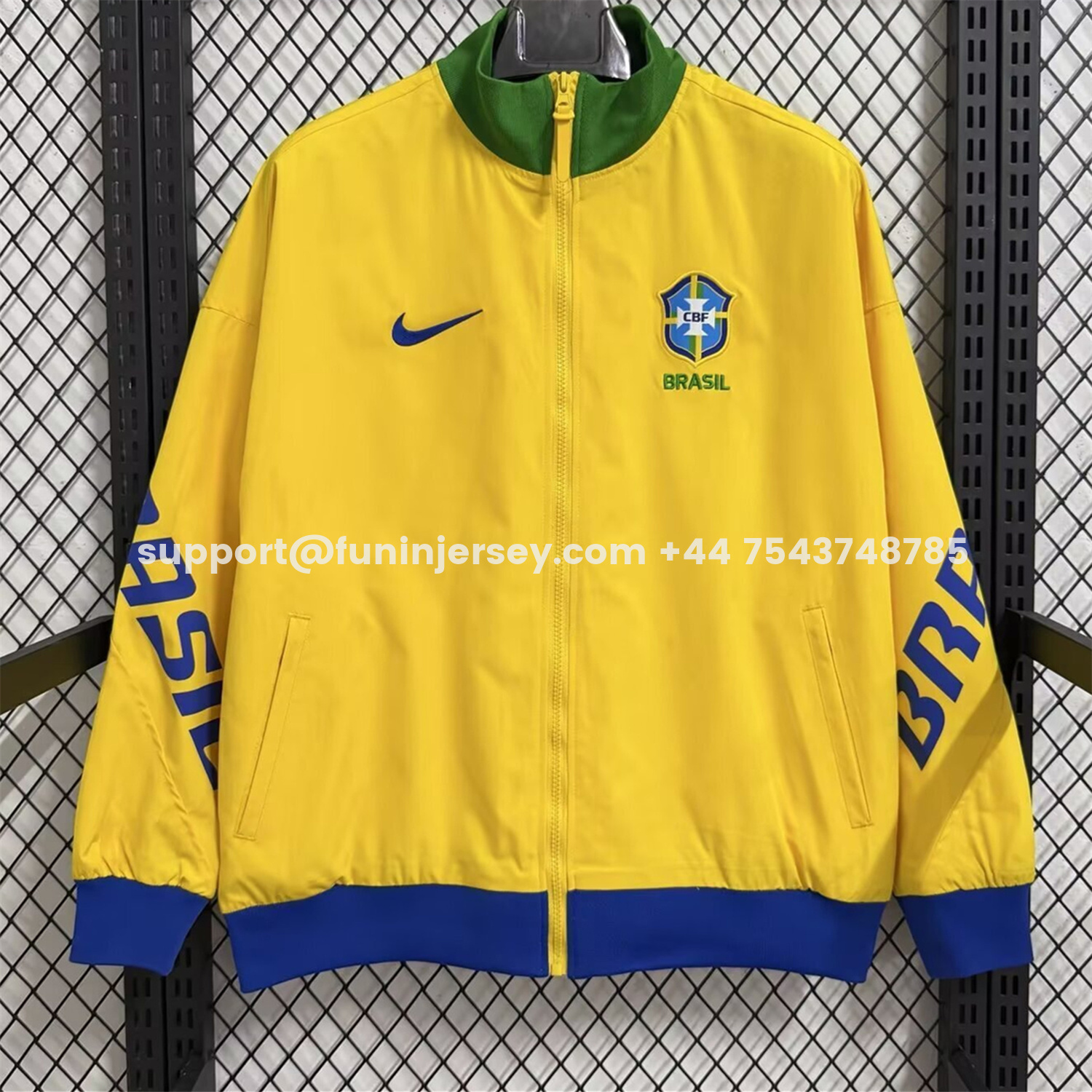 Funinjersey-Brazil 2026 Windbreaker Jacket - Yellow