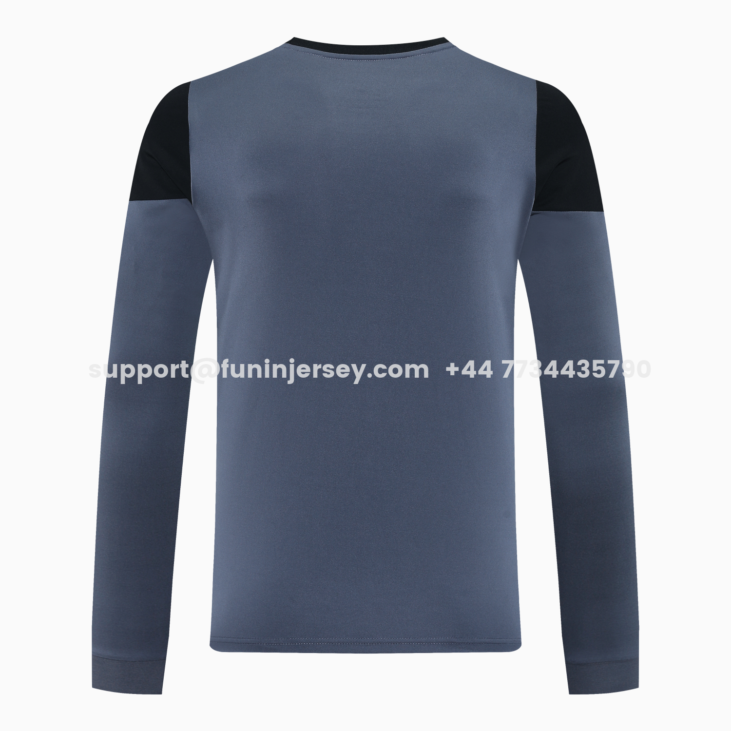 Funinjersey-Real Madrid 25-26 Long-Sleeve Training Set - Deep Gray Top & Gray Shorts