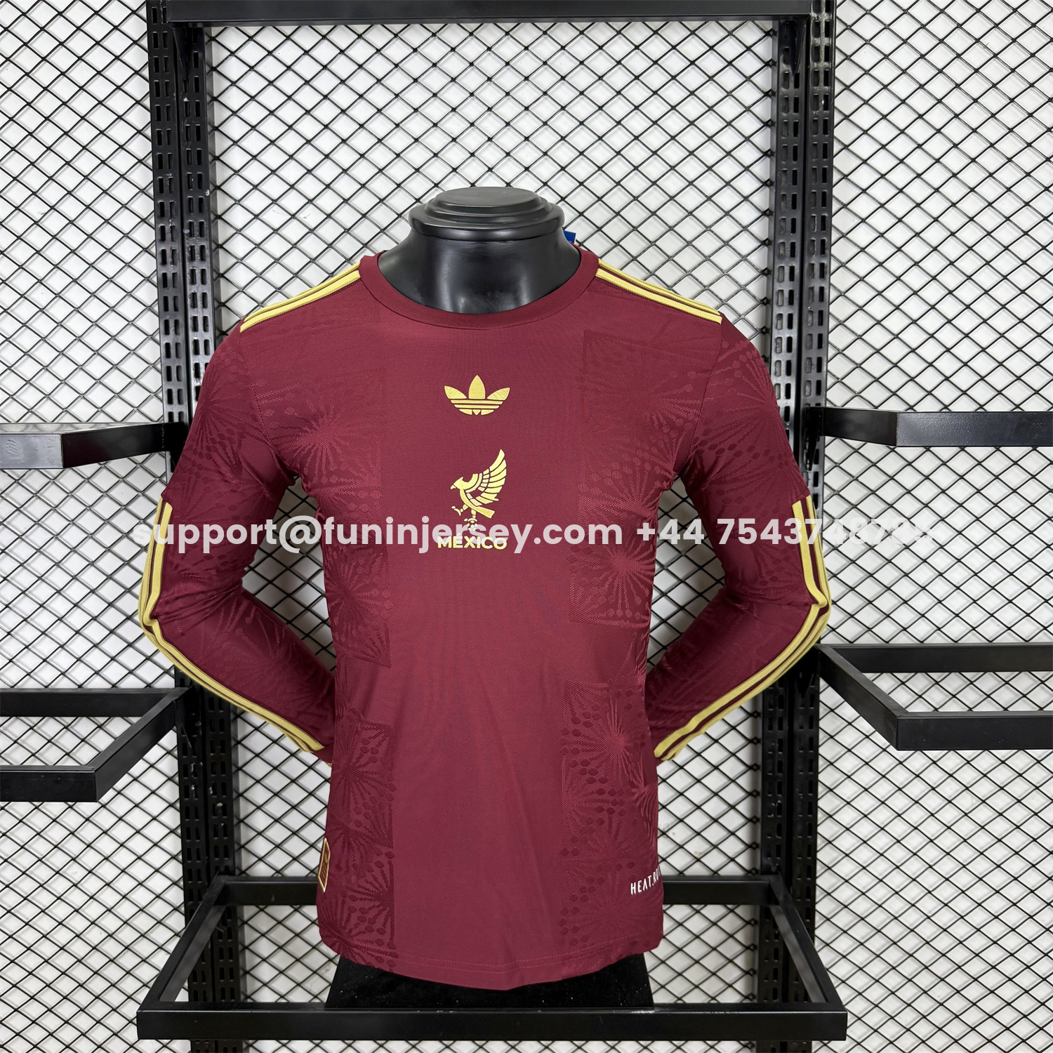 Funinjersey-Mexico 2025 Gold Cup Red Long Sleeves Jersey - Player Version