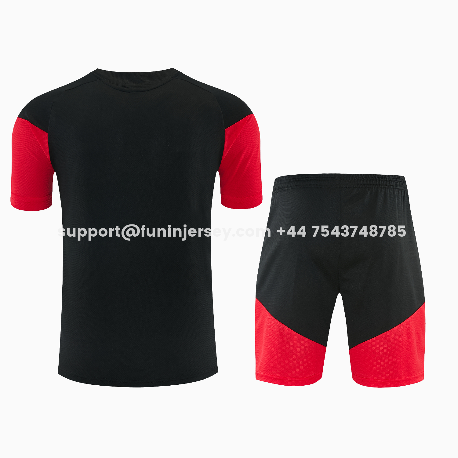 Funinjersey-Germany 2026 Short-Sleeve Training Set - Black With Red Top & Black With Red PantsGermany 2026 Short-Sleeve Training Set - Black With Red Top & Black With Red Pants