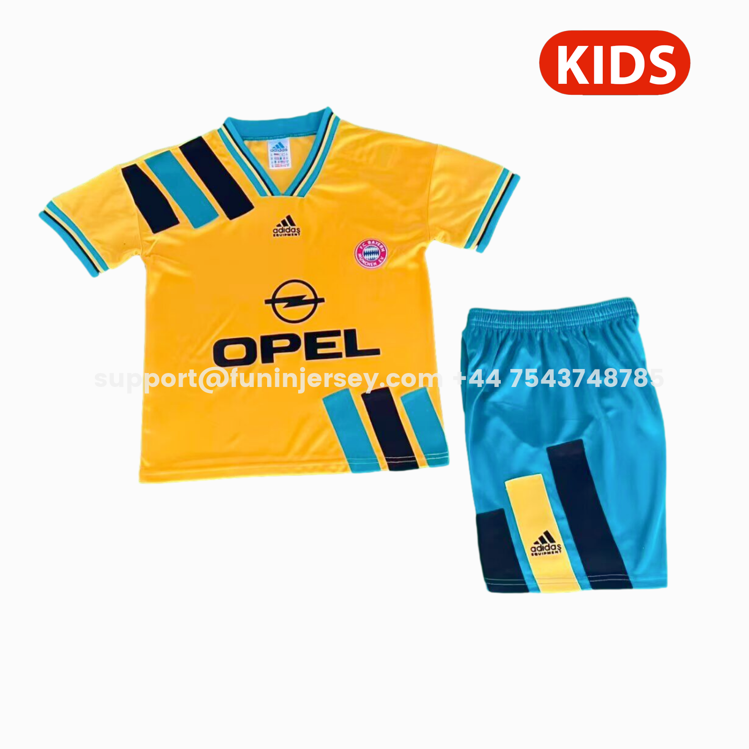 Funinjersey-Retro Bayern Munich 1993-96 Away Kids Kit