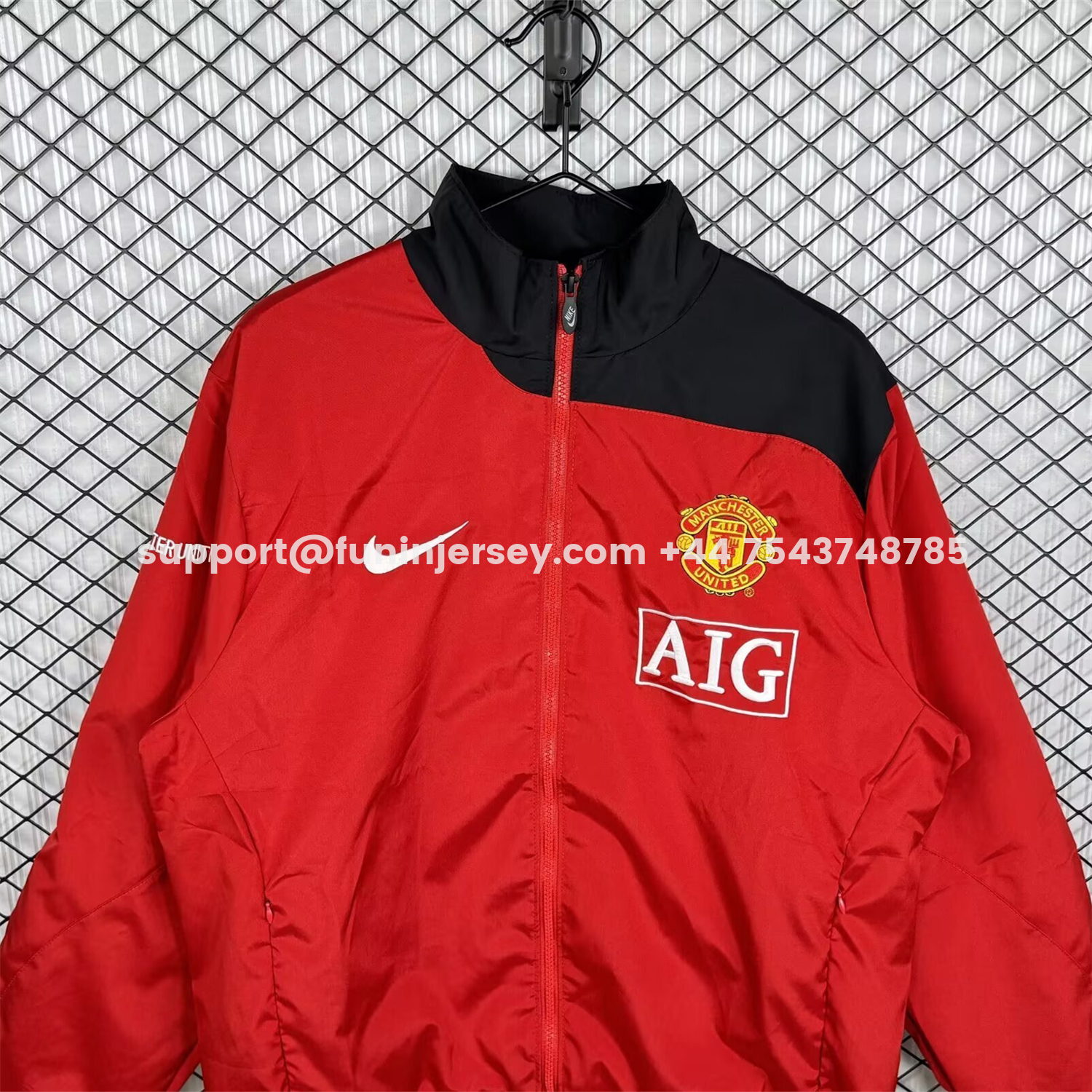 Funinjersey-Retro Manchester United 2007-08 Red Windbreaker Jacket