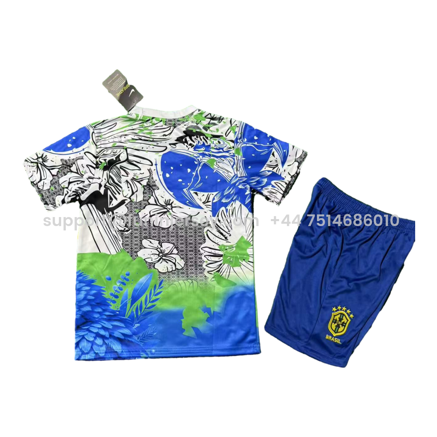 Funinjersey-Brazil 25-26 Blue Parrot Special Kids Kit