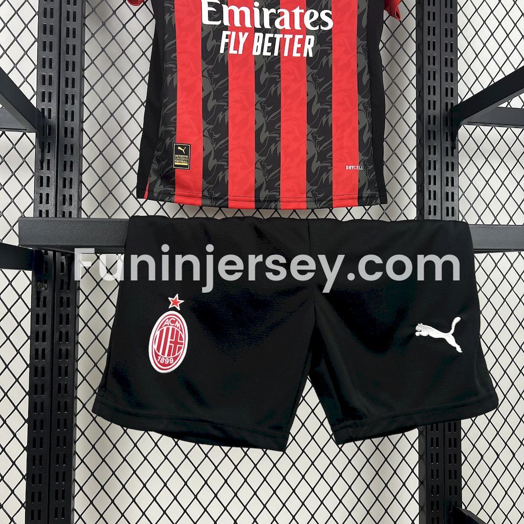 Funinjersey-AC Milan 25-26 Home Kids Kit