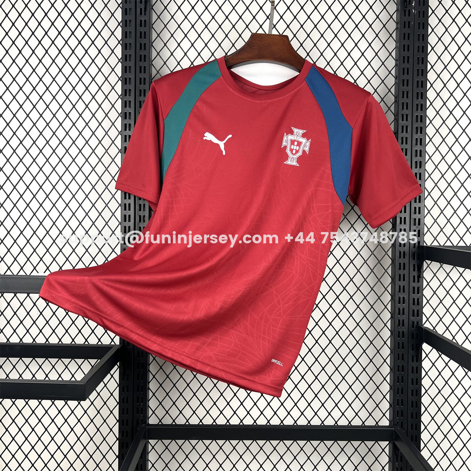 Funinjersey-Portugal 2026 Pre-Match Maroon With Blue Green Jersey - Fans Version
