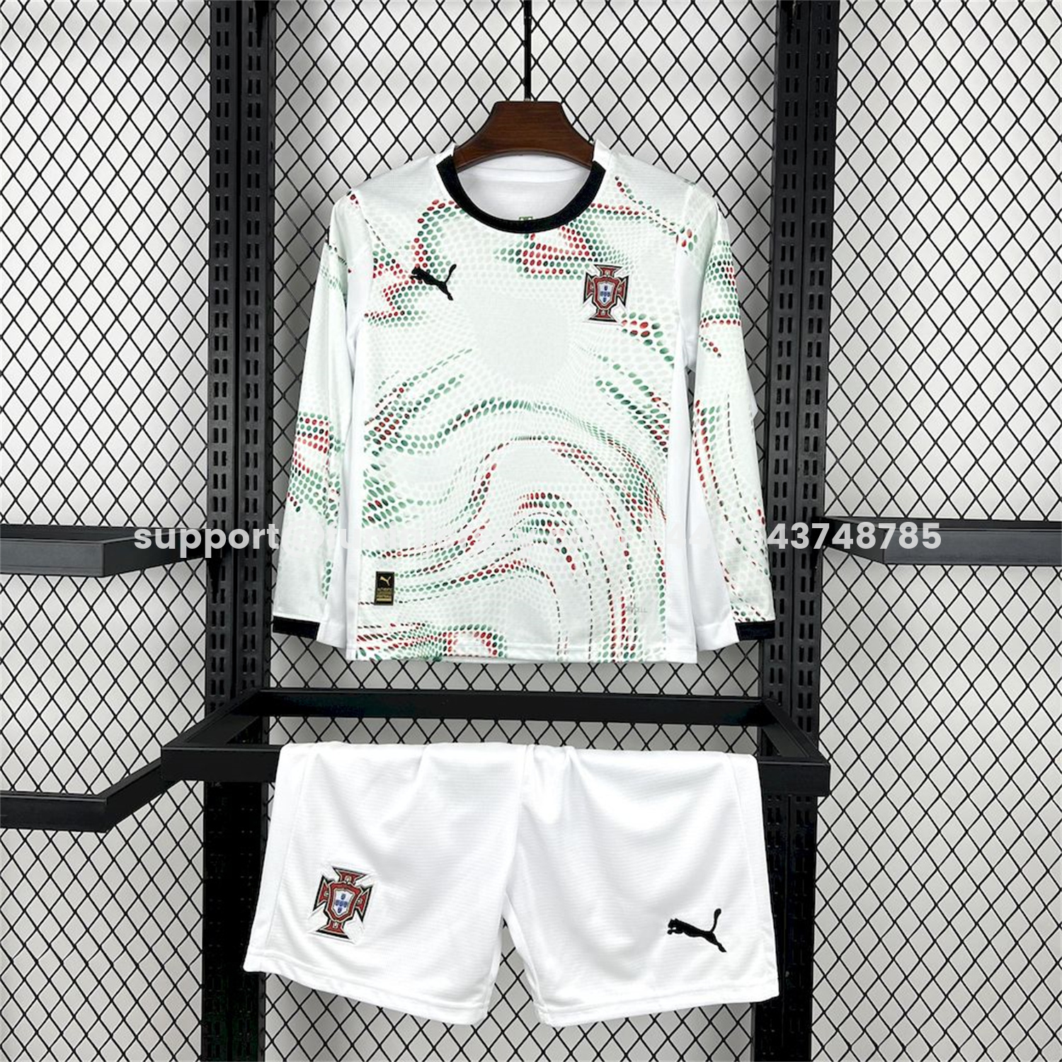 Funinjersey-Portugal 2025-26 Away Long Sleeves Kids Kit