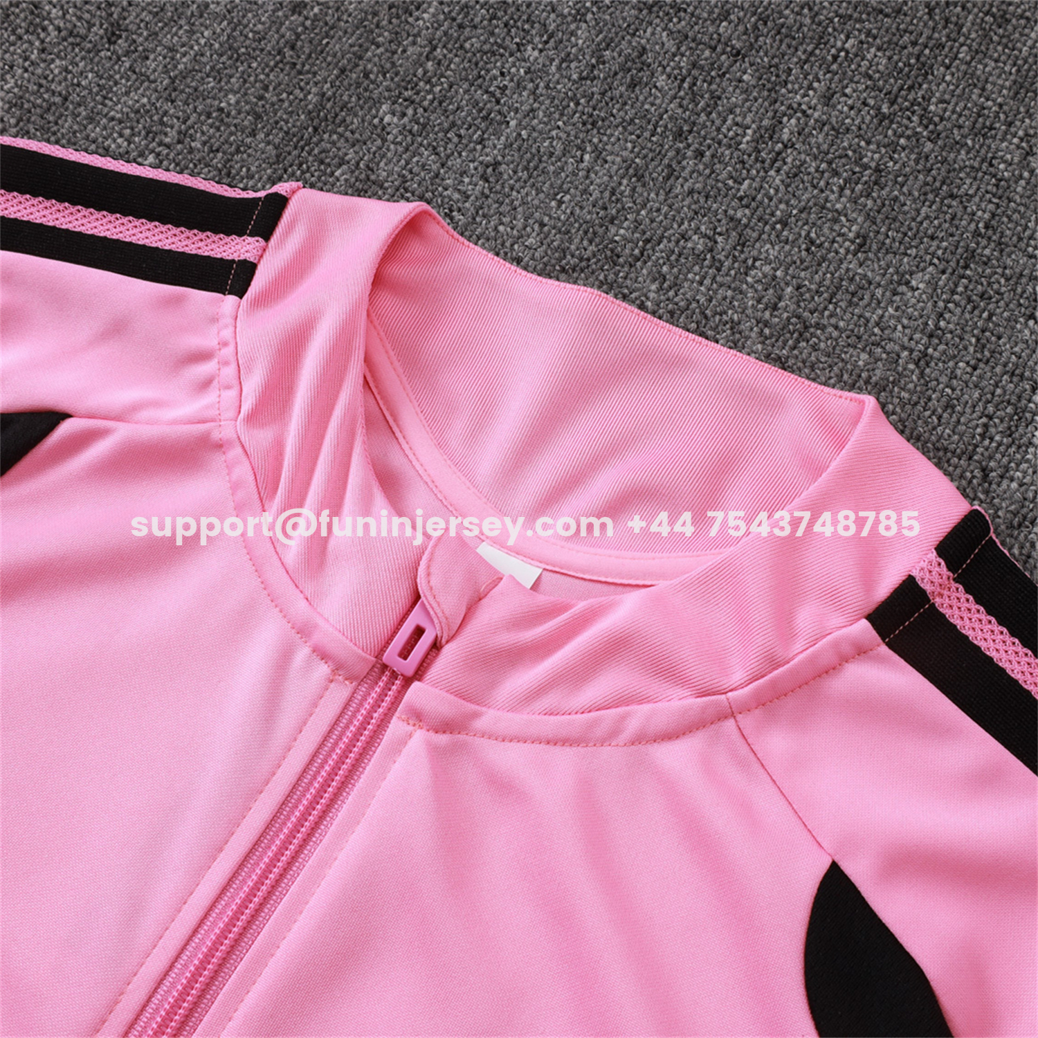Funinjersey-INT M.A.M 26-27 Jacket Training Tracksuit - Pink Top and Black Pants