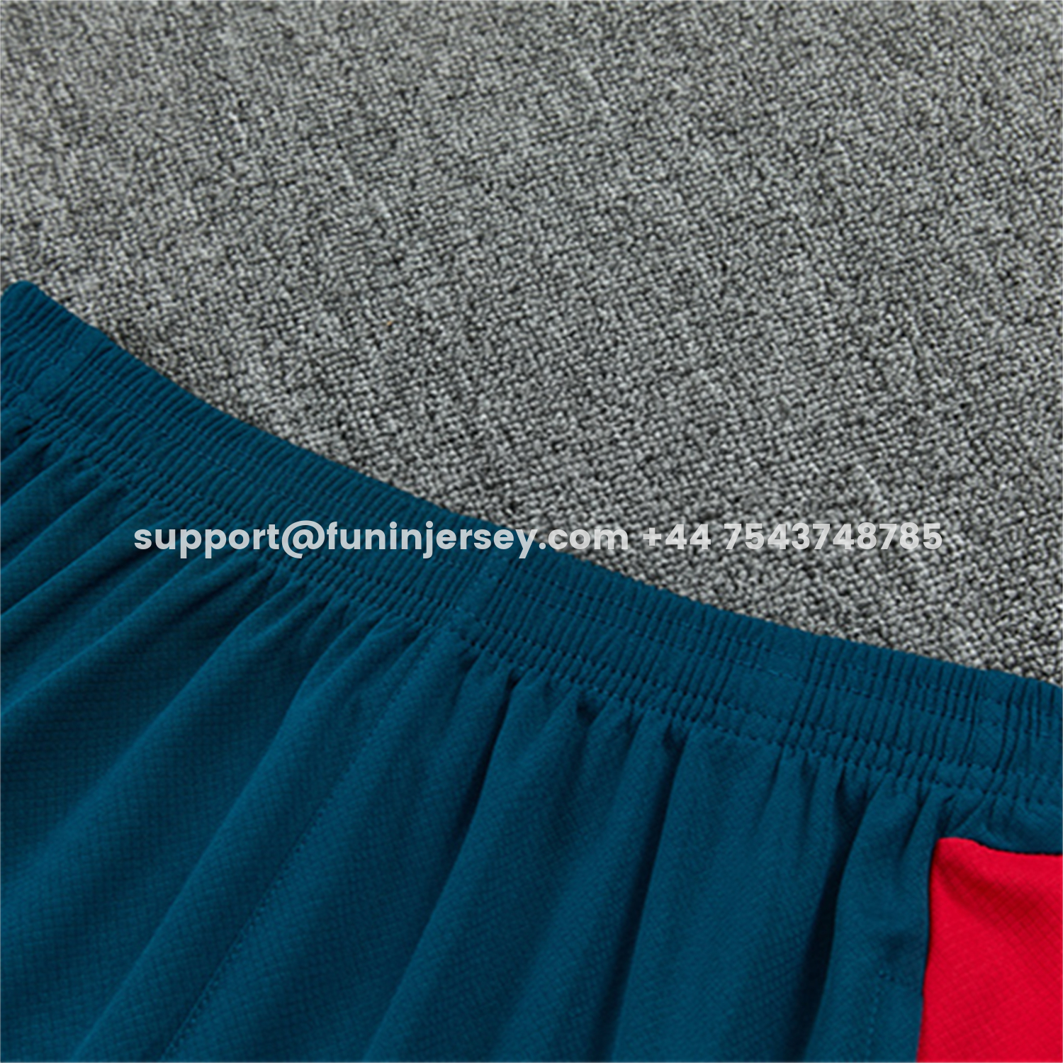 Funinjersey-Portugal 2026 Kids Short-Sleeve Training Set - Colors Top & Dark Teal Blue With A Red Stripe On The Side Pants