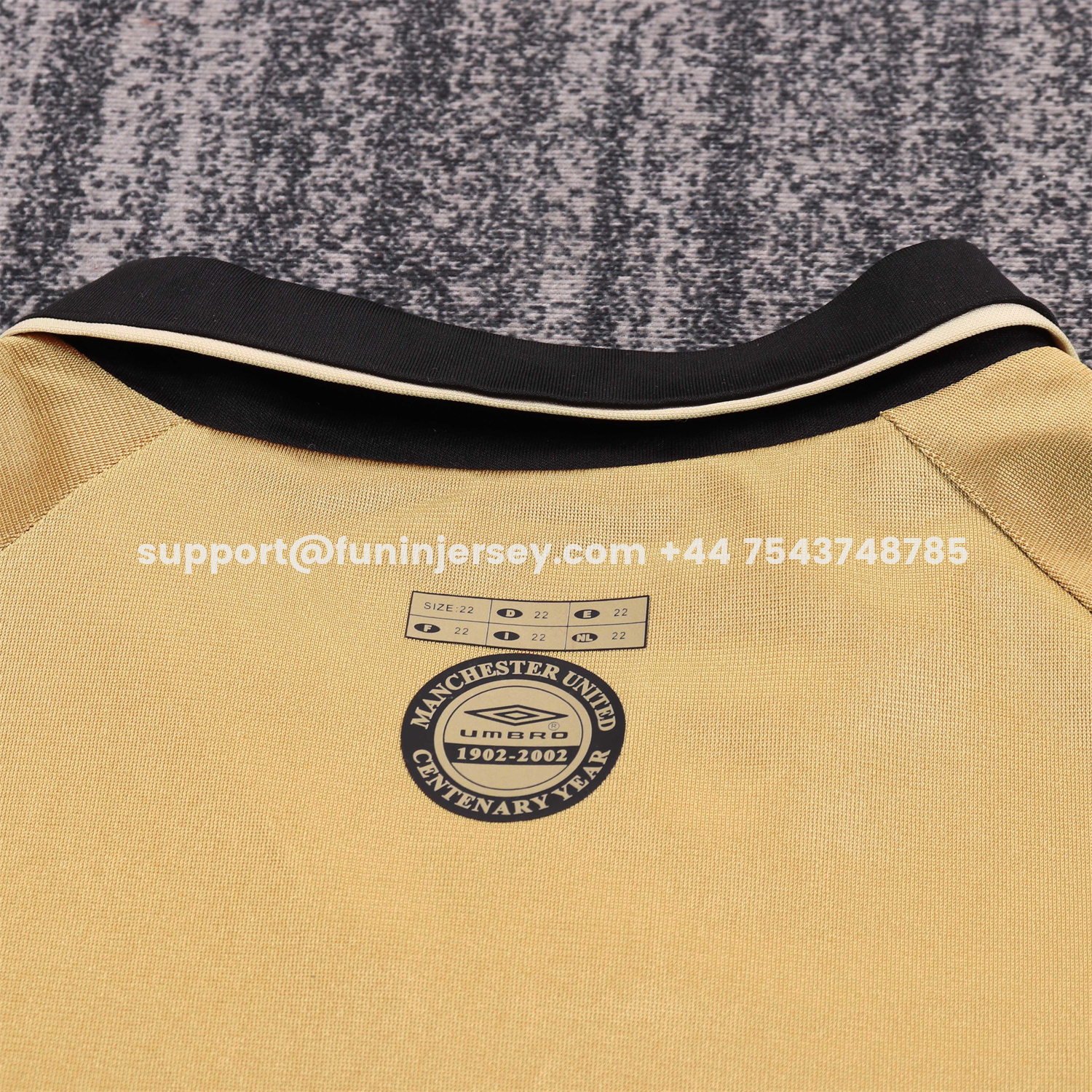 Funinjersey-Retro Manchester United 2001-02 100th Centery Kids Kit - Yellow